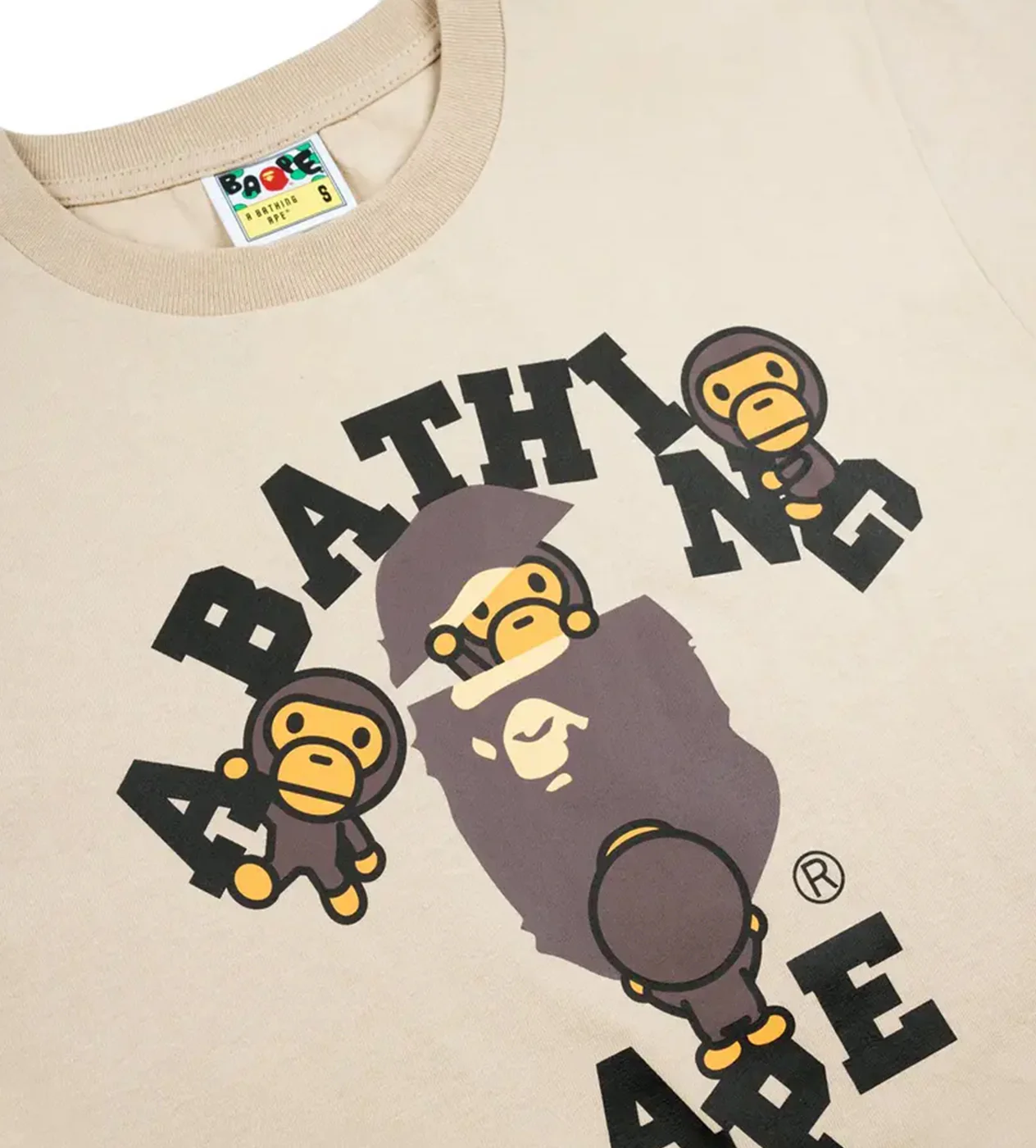 Bape College Milo Tee Beige - Image 3