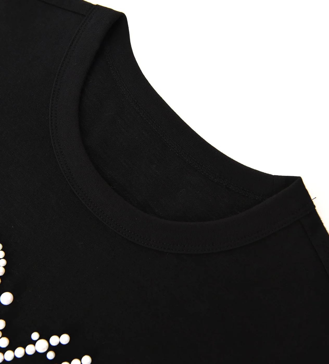Birth of Royal Child Pearl Patchwork Tee Black - Image 4