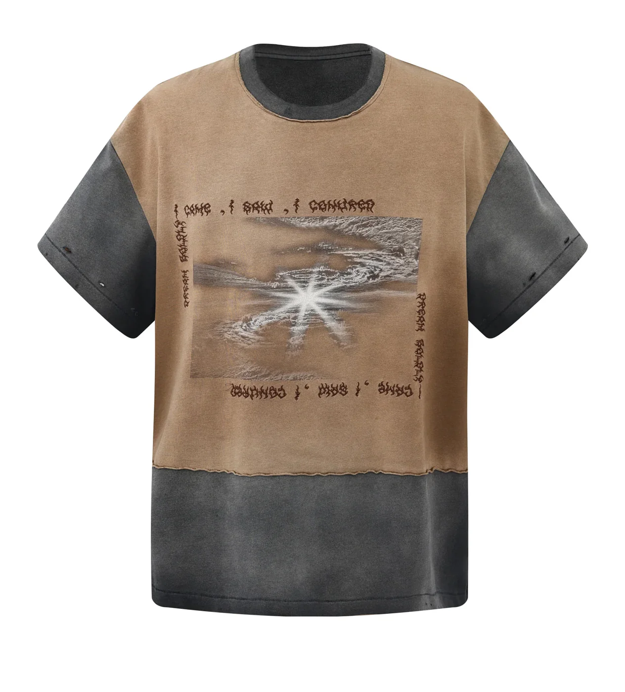 Birth of Royal Child Three Piece Distressed Stained L/S Tee Brown - Image 2