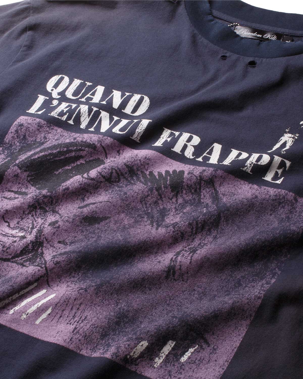 Boredom Kills French Tee Navy - Image 4