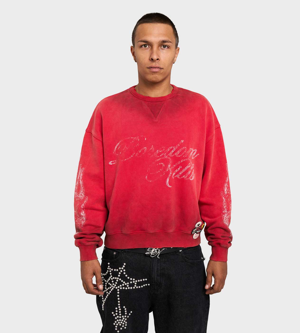 Boredom Kills Signature Crewneck Red - Image 4