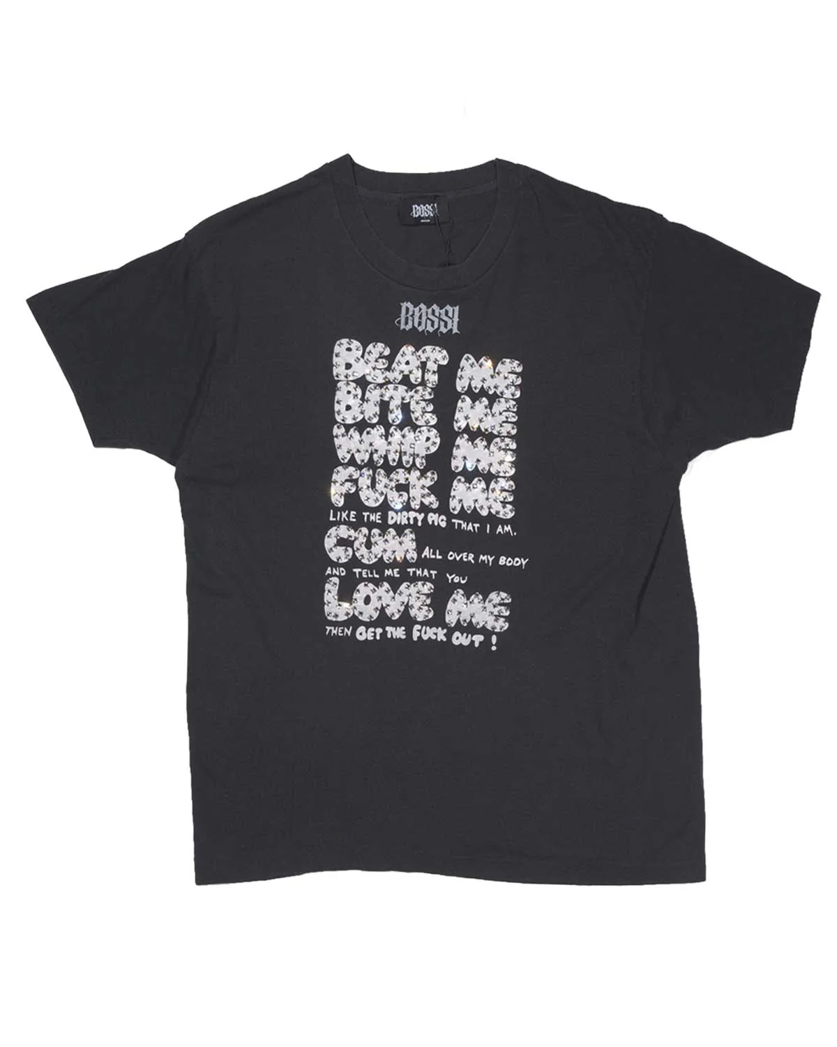 Bossi Vintage Rhinestone Tee Black
