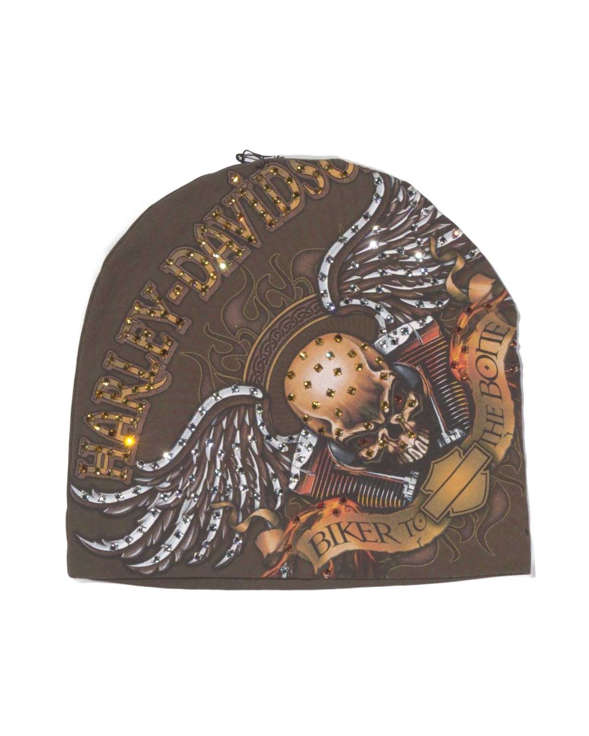 Bossi Vintage Rhinestone Beanie Brown