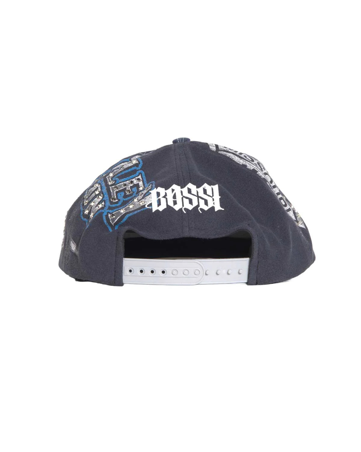 Bossi Vintage Rhinestone Snapback Hat Navy - Image 3