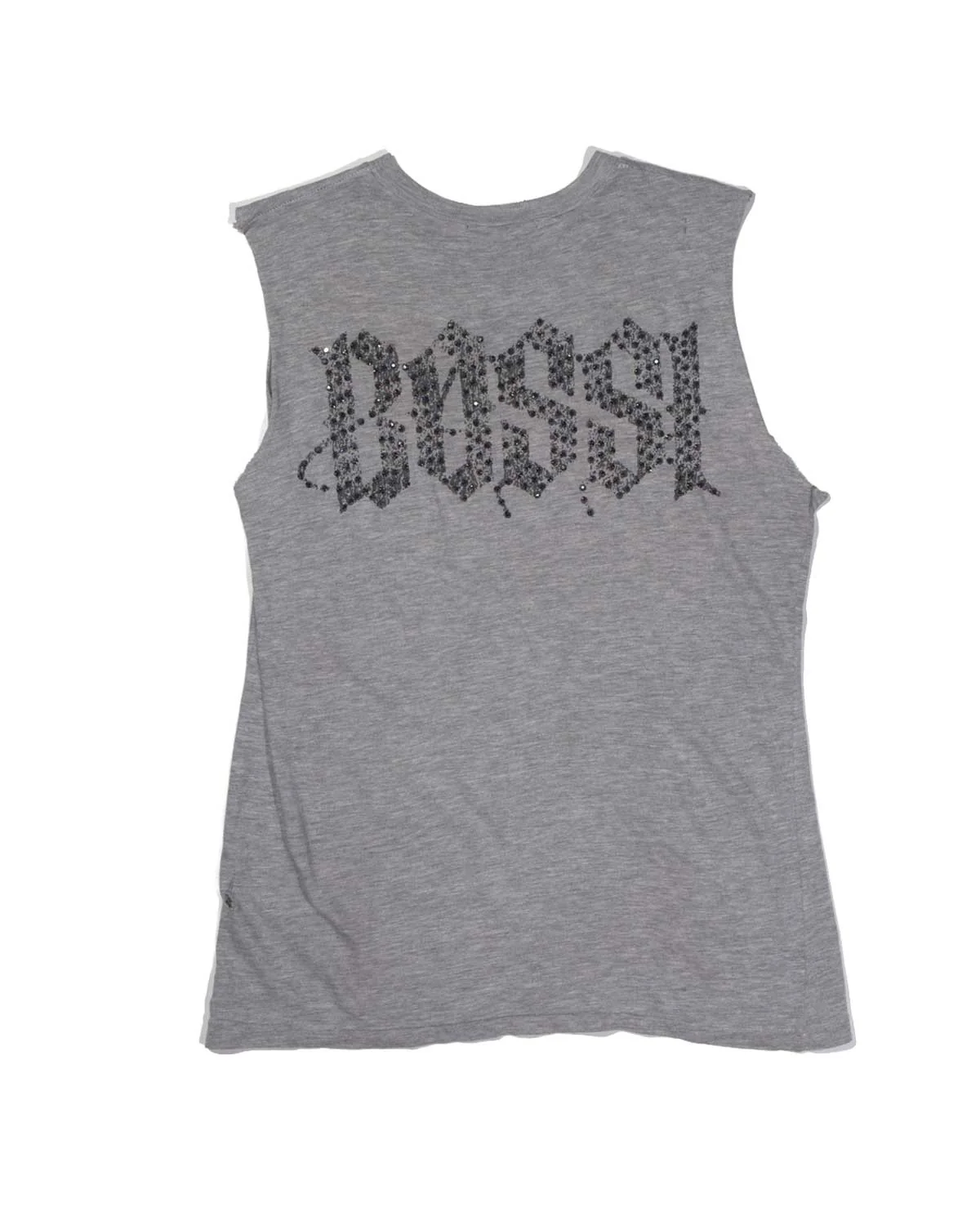 Bossi Vintage Rhinestone Sleeveless Tee Grey - Image 2