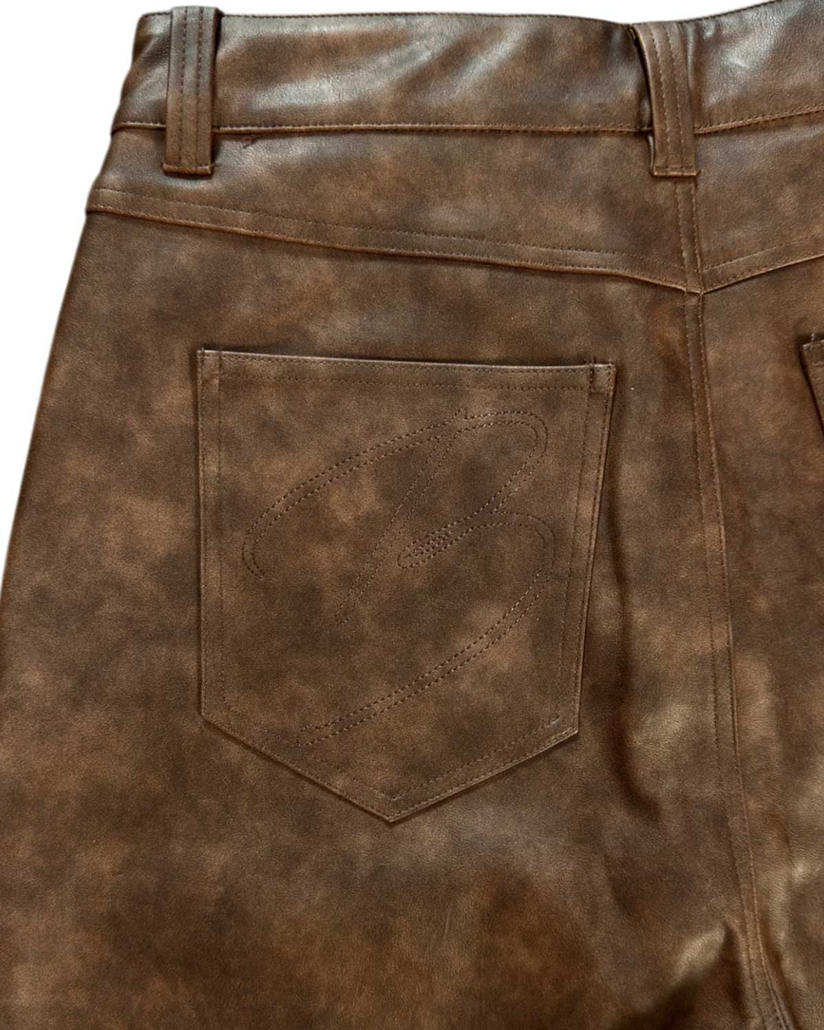 Bottega Desires Leather Shorts Brown - Image 3