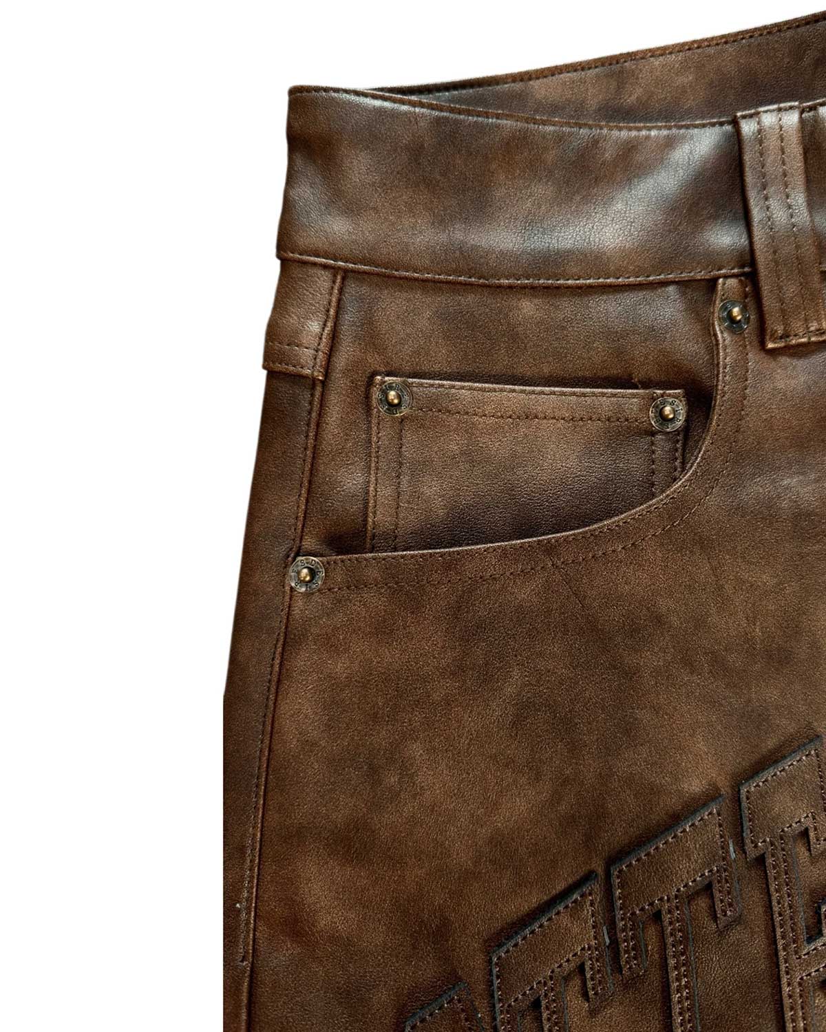 Bottega Desires Leather Shorts Brown - Image 4
