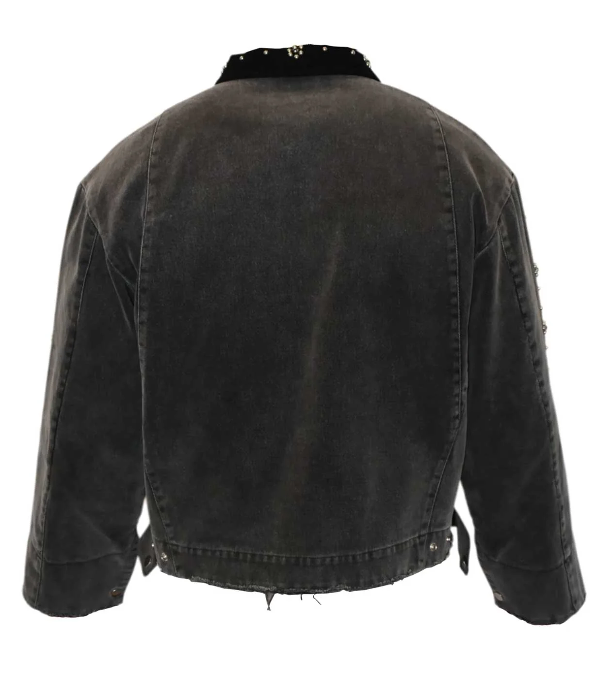 Matiere De Desirs Cropped Studded Work Jacket Black - Image 2
