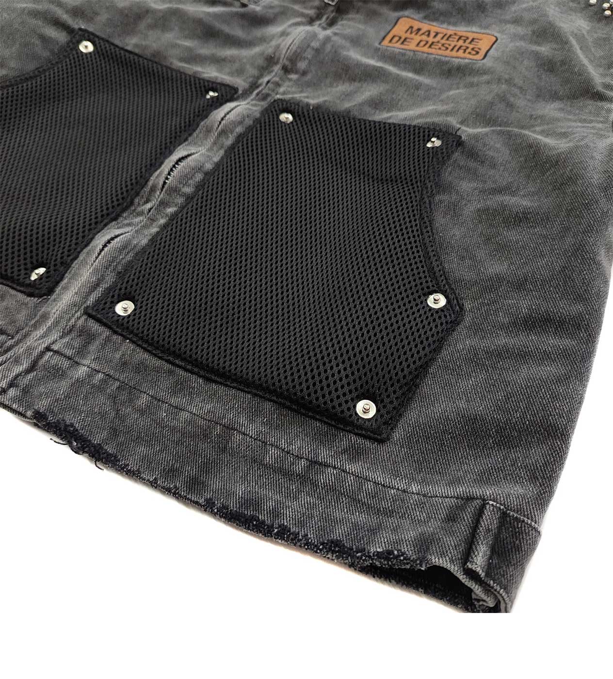 Matiere De Desirs Cropped Studded Work Jacket Black - Image 4