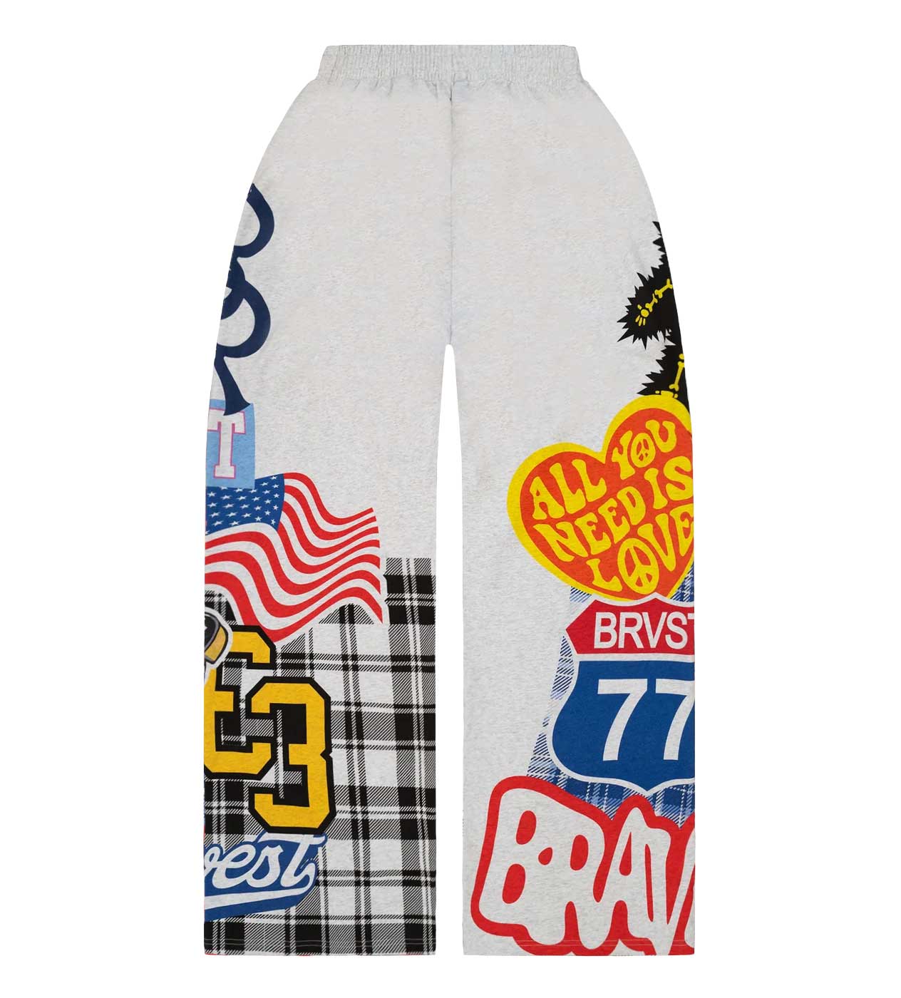 Bravest Studios Patchwork Baggy Sweatpants Grey - Image 2