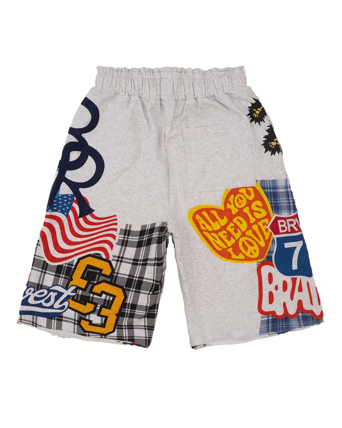 Bravest Studios Patchwork Baggy Sweatshorts Grey - Image 2