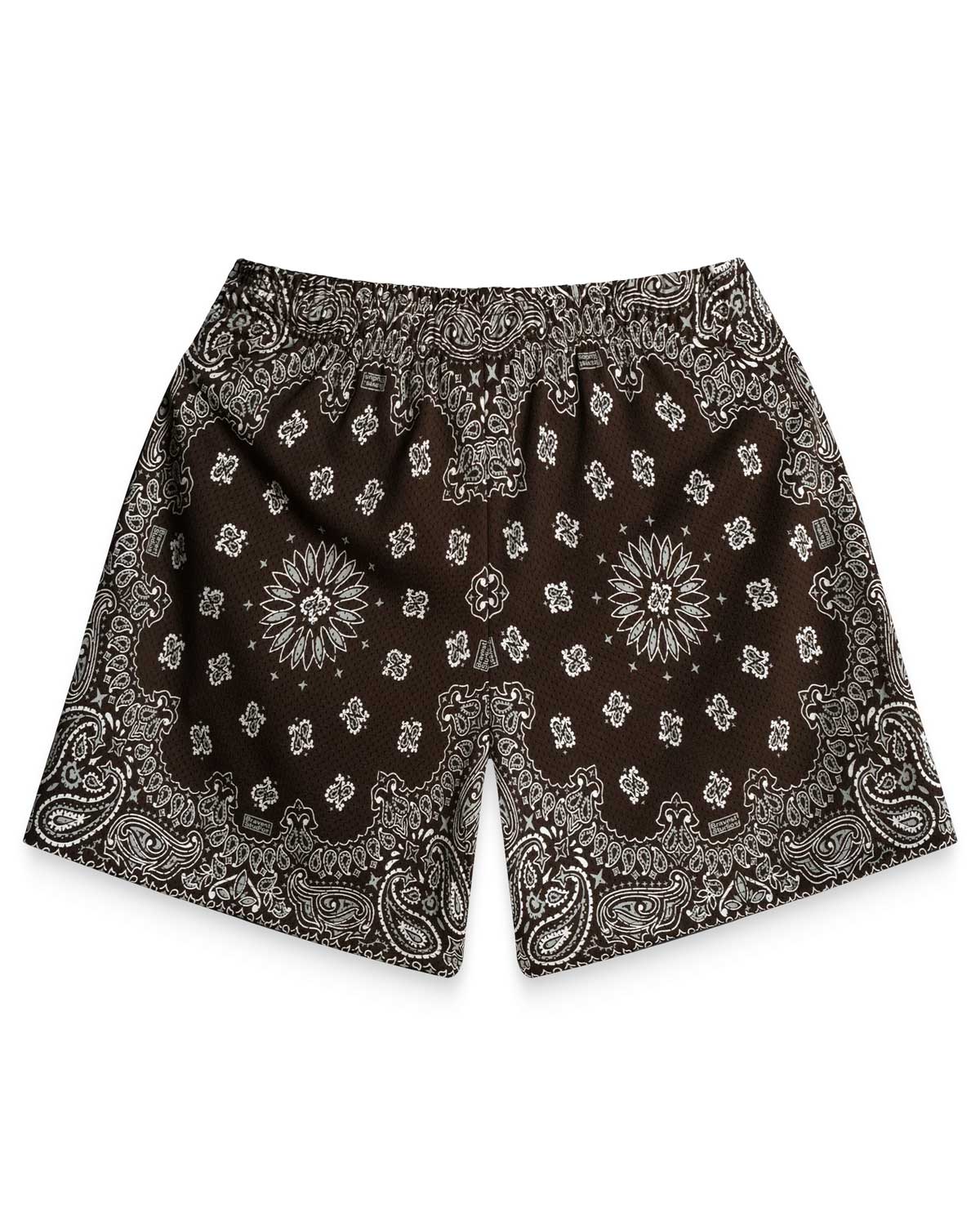Bravest Studios Screen Printed Paisley Two Tone Shorts Brown - Image 2