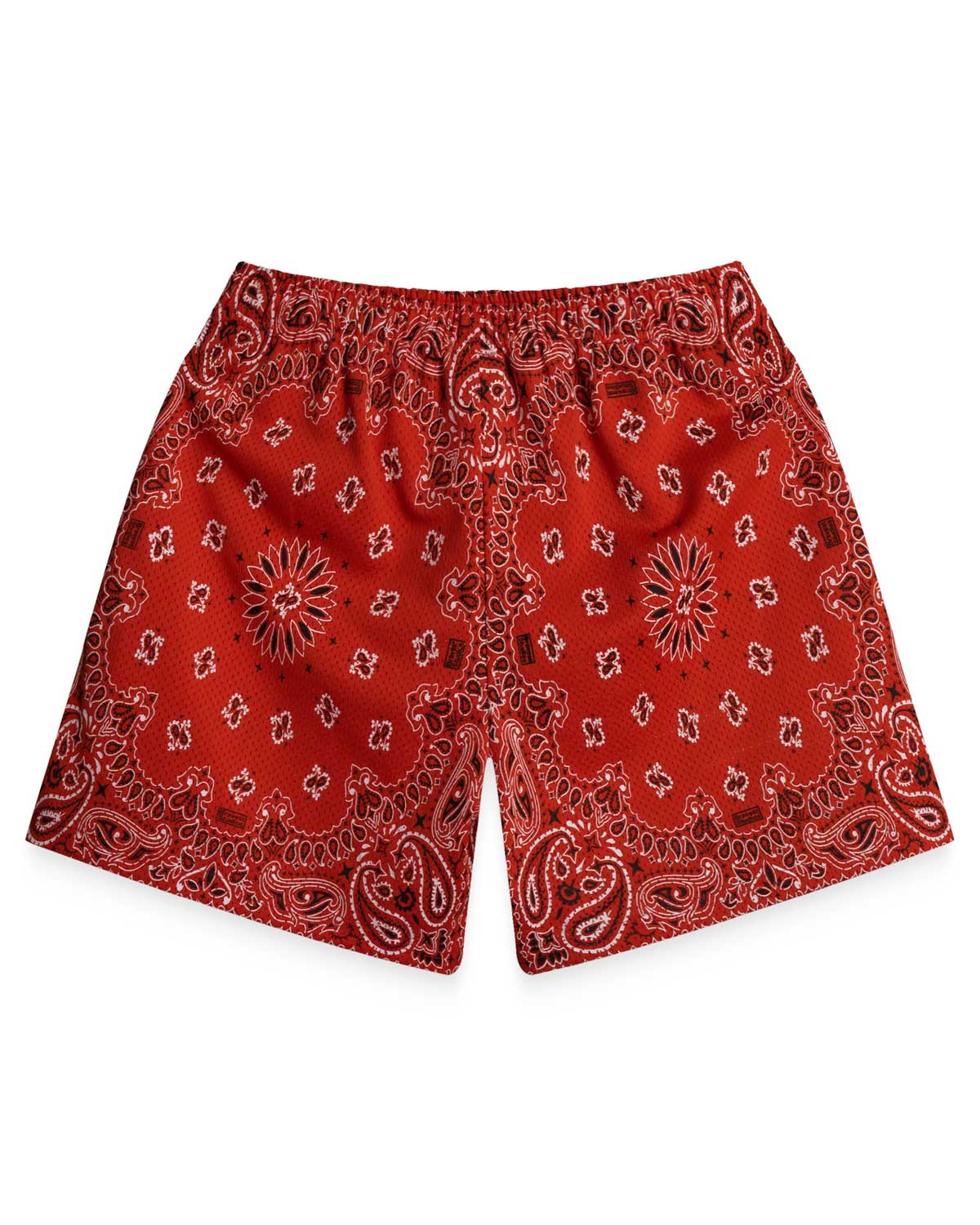 Bravest Studios Screen Printed Paisley Two Tone Shorts Red - Image 2