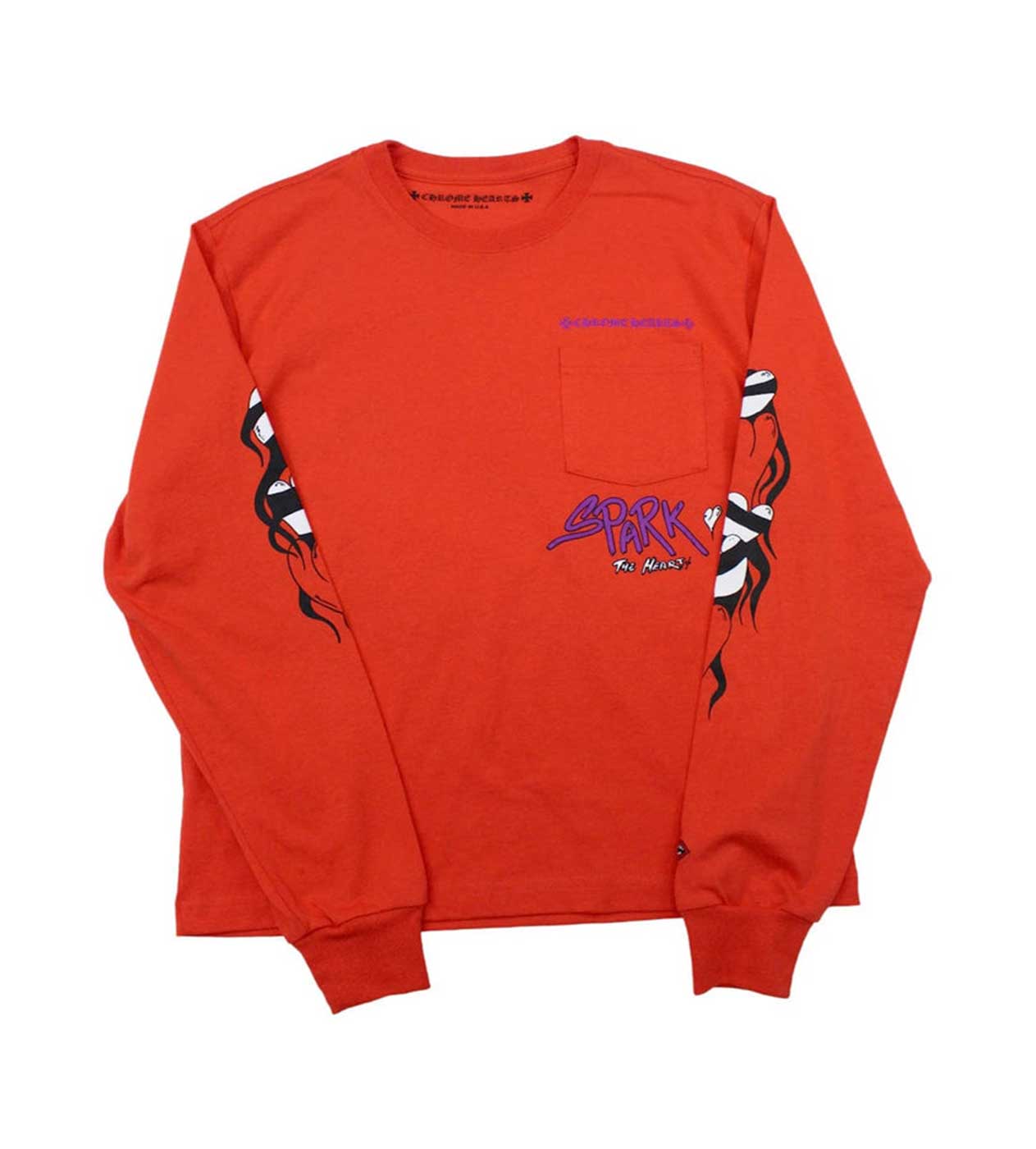 Chrome Hearts Matty Boy Spark the Heart L/S Tee Red - Image 2