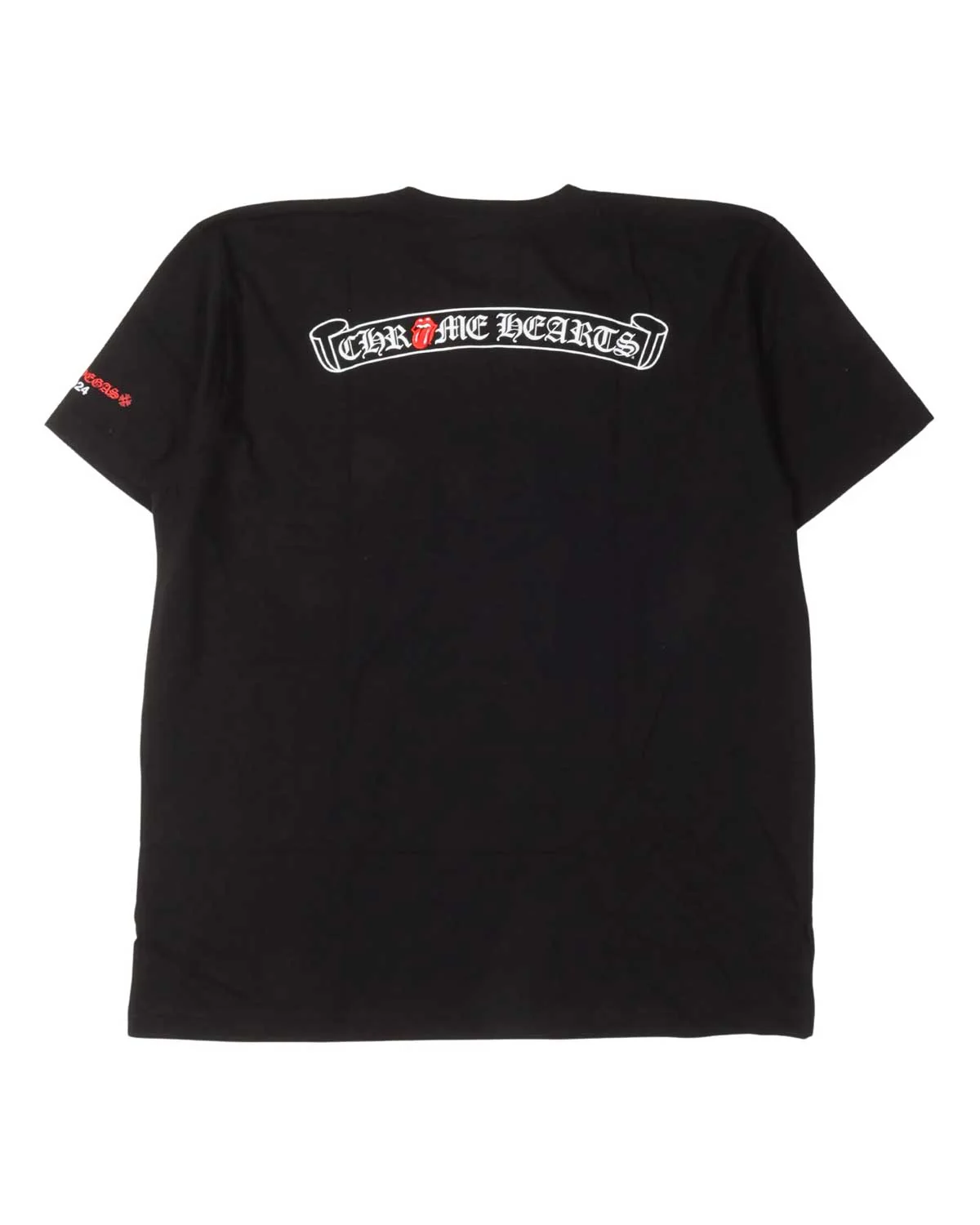Chrome Hearts Rolling Stones Neck Logo Tee Black - Image 2