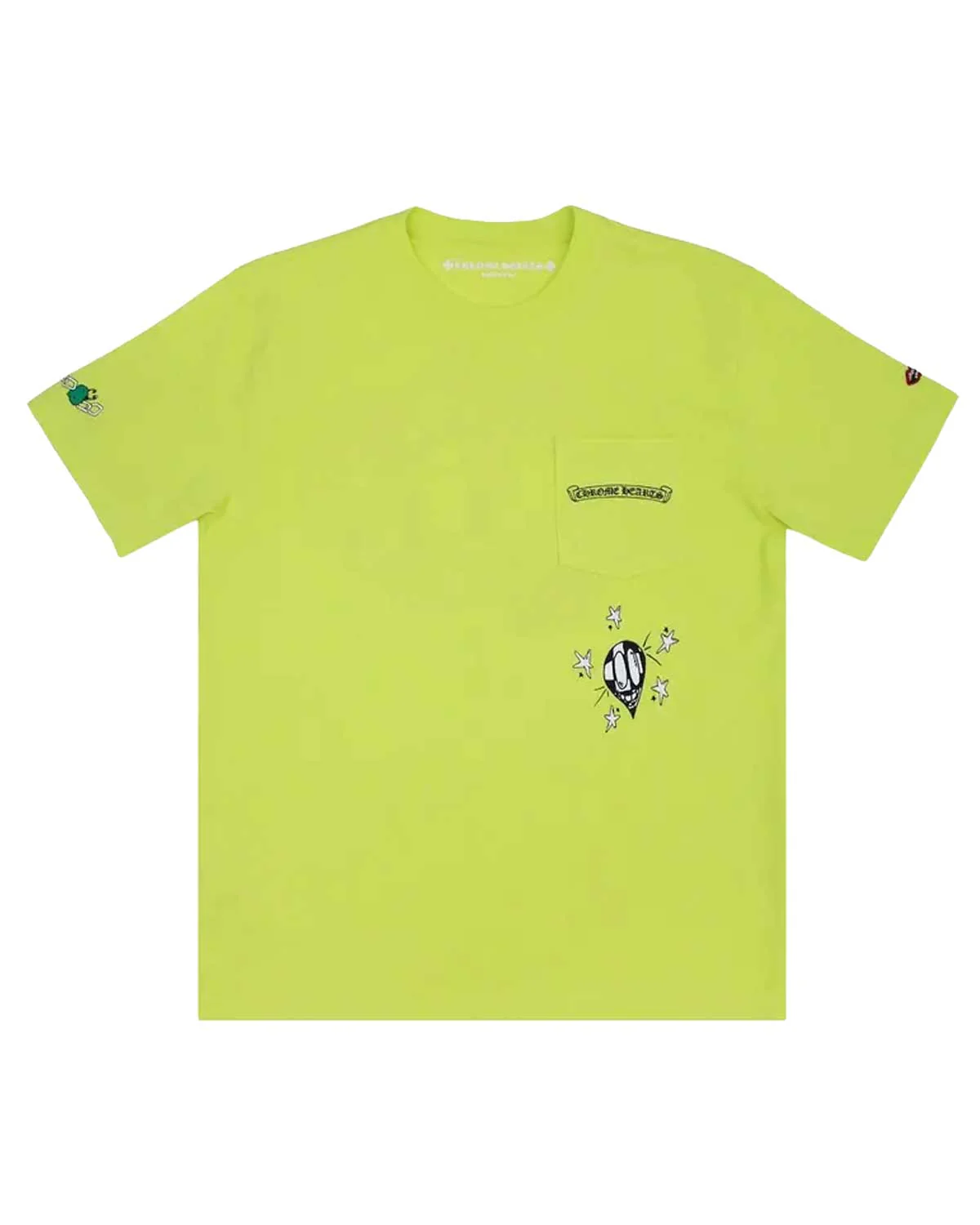 Chrome Hearts X Matty Boy Chain Face Tee Neon Yellow - Image 2