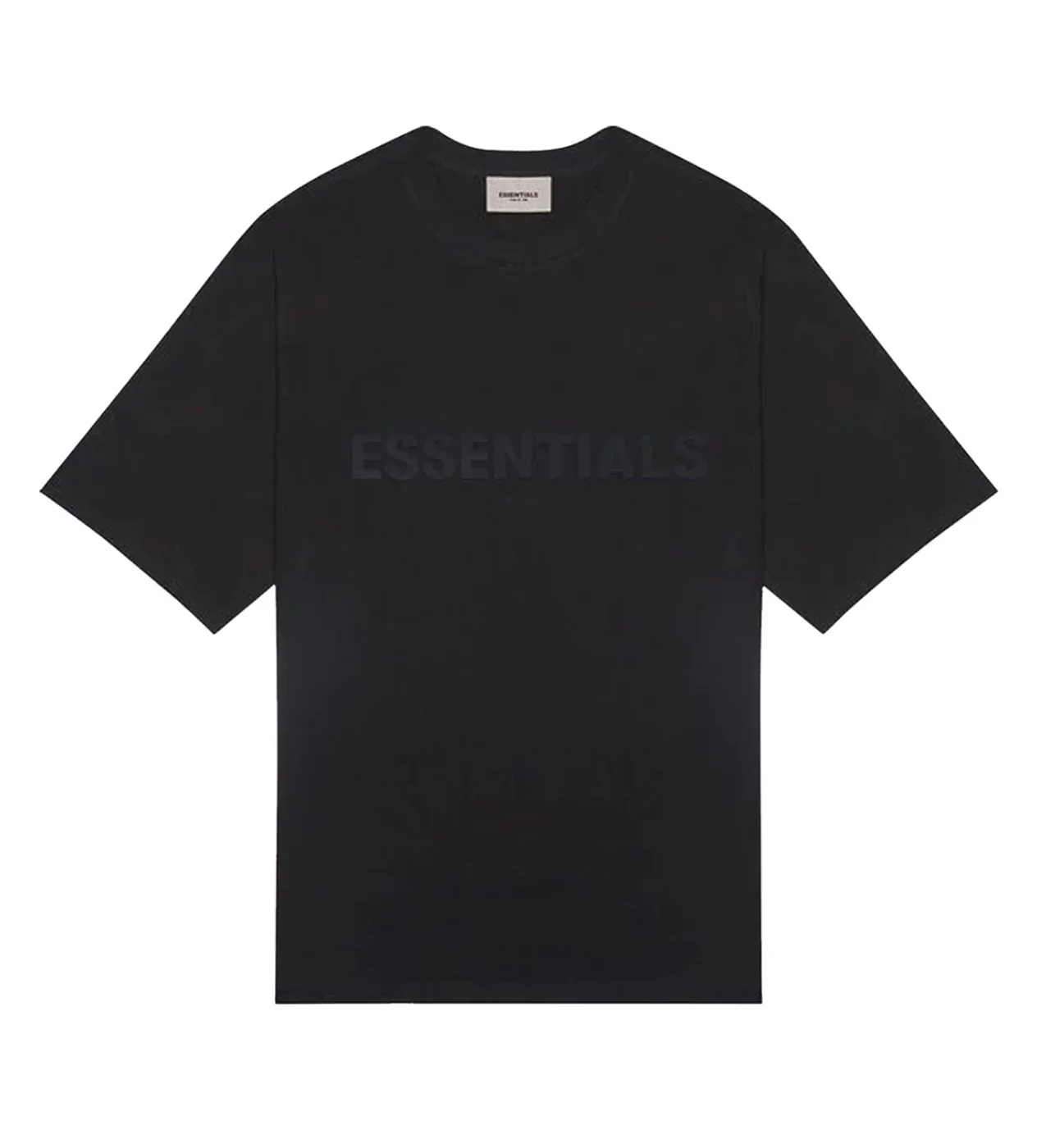 Essentials Black Tee Front Logo