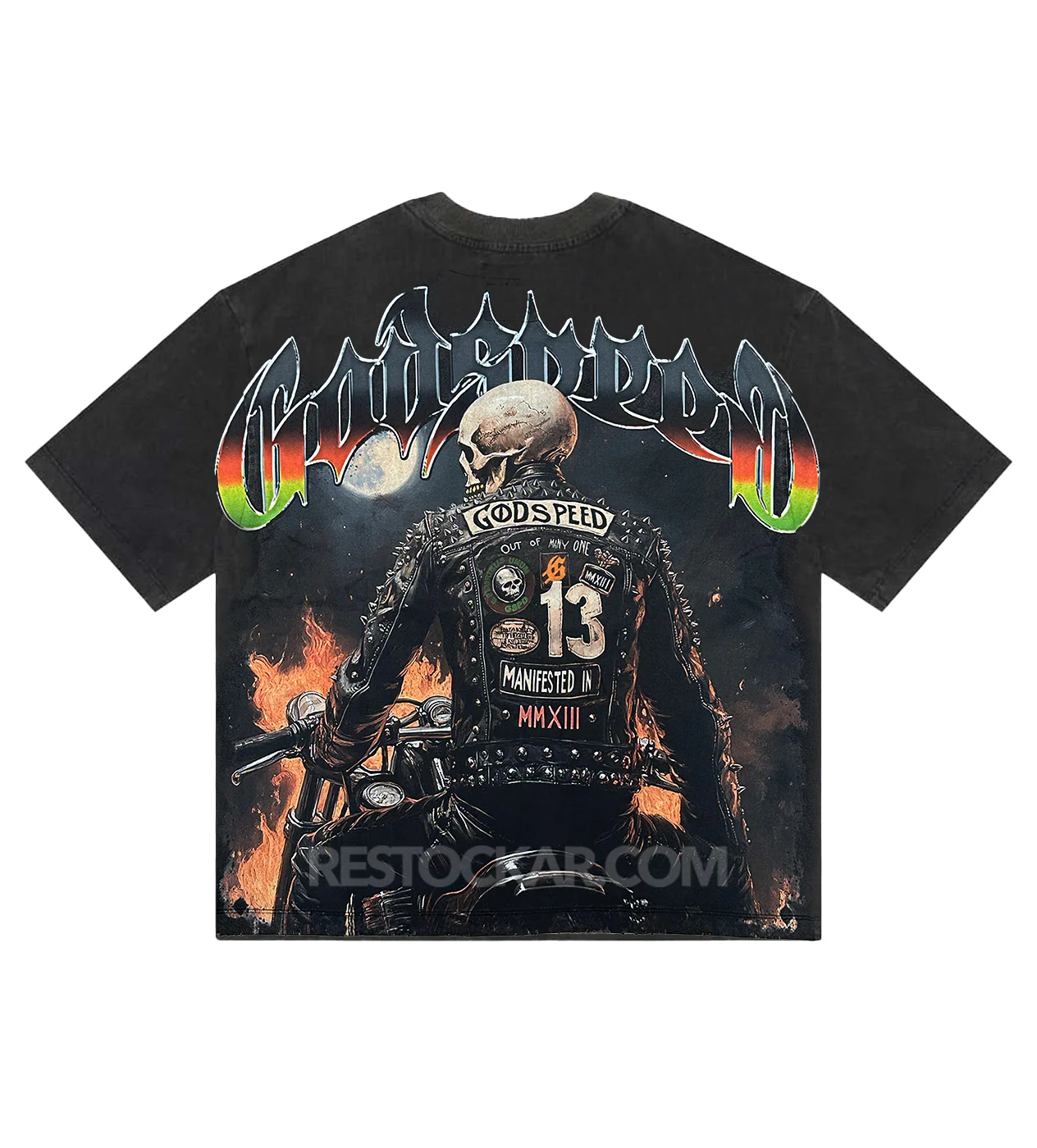 Godspeed Biker Nation Tee Washed Black