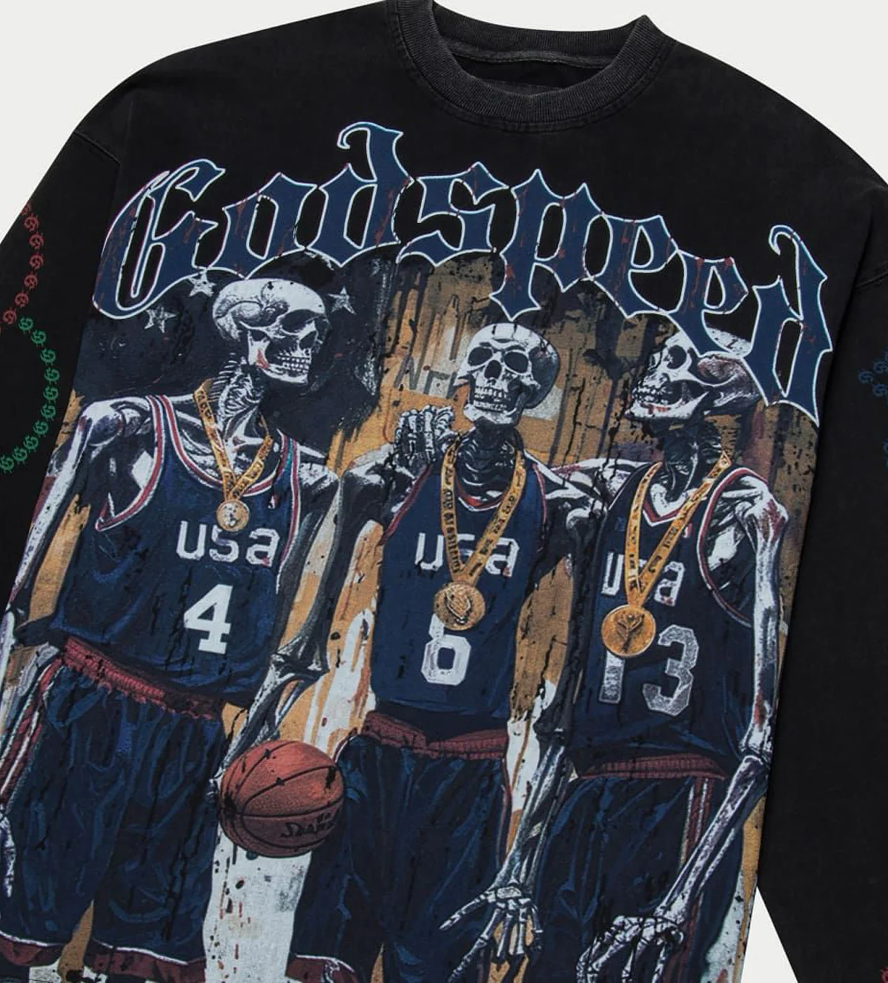 Godspeed Dream Team '24 L/S Washed Black - Image 3