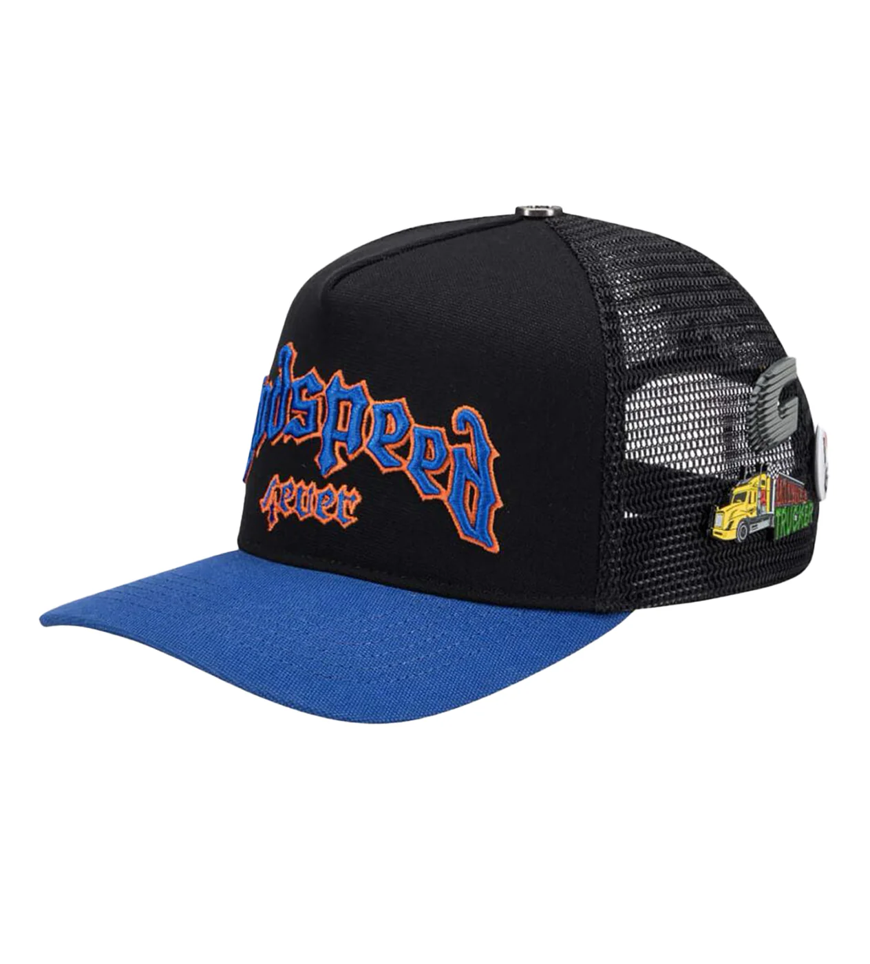 Godspeed Forever Trucker Hat Black/Blue/Orange - Image 2