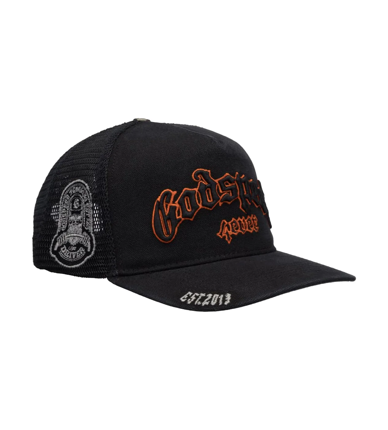 Godspeed Forever Trucker Hat Black/Orange Outline - Image 2