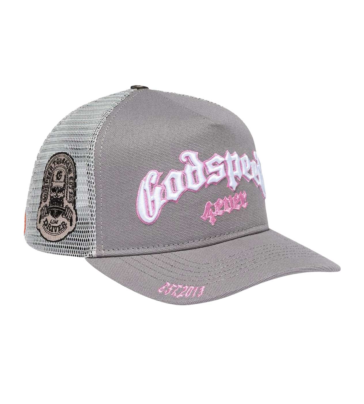 Godspeed Forever Trucker Hat Grey/Pink - Image 2