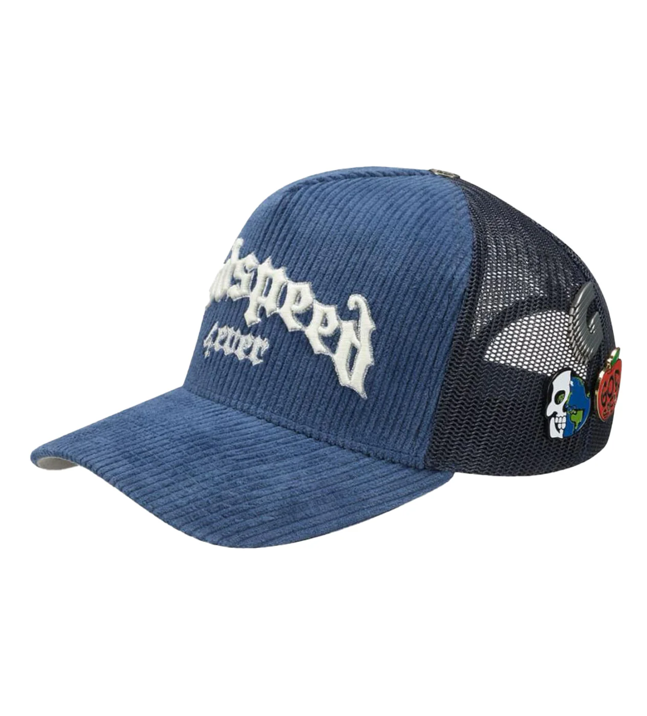 Godspeed Forever Trucker Hat Saphire Corduroy - Image 4