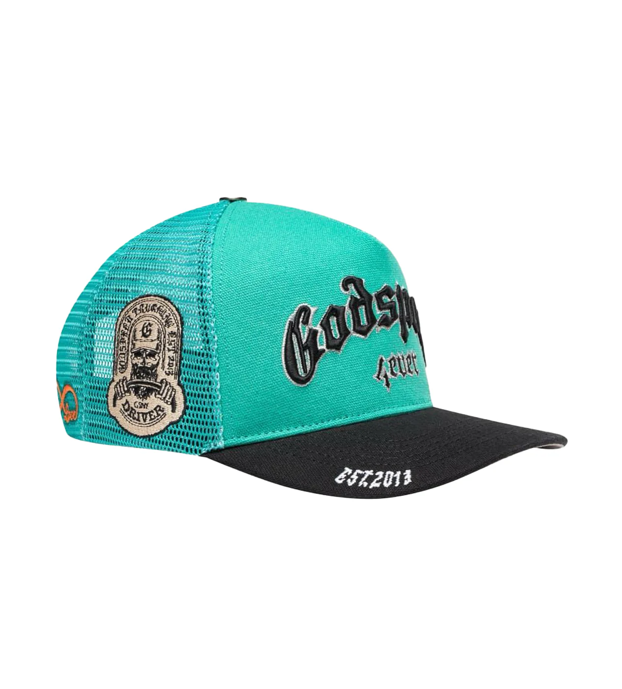 Godspeed Forever Trucker Hat Turquoise/Black - Image 2