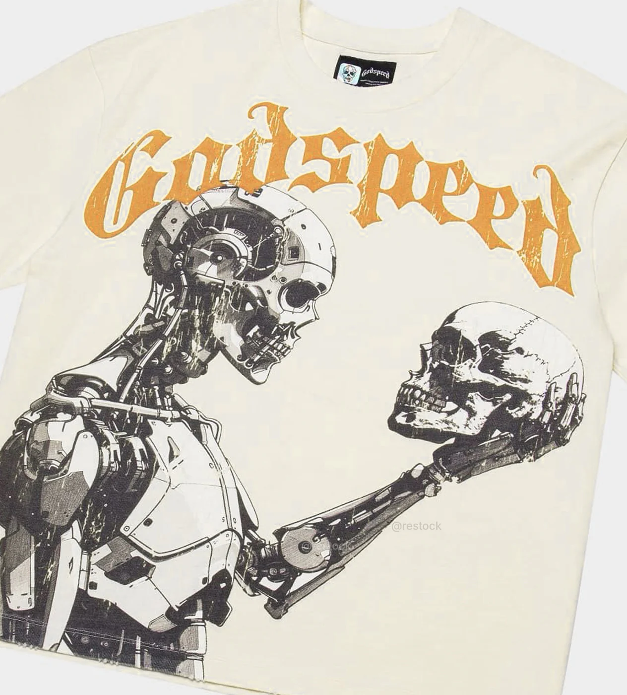Godspeed Mankind vs AI 3 Tee Bone/Yellow - Image 2