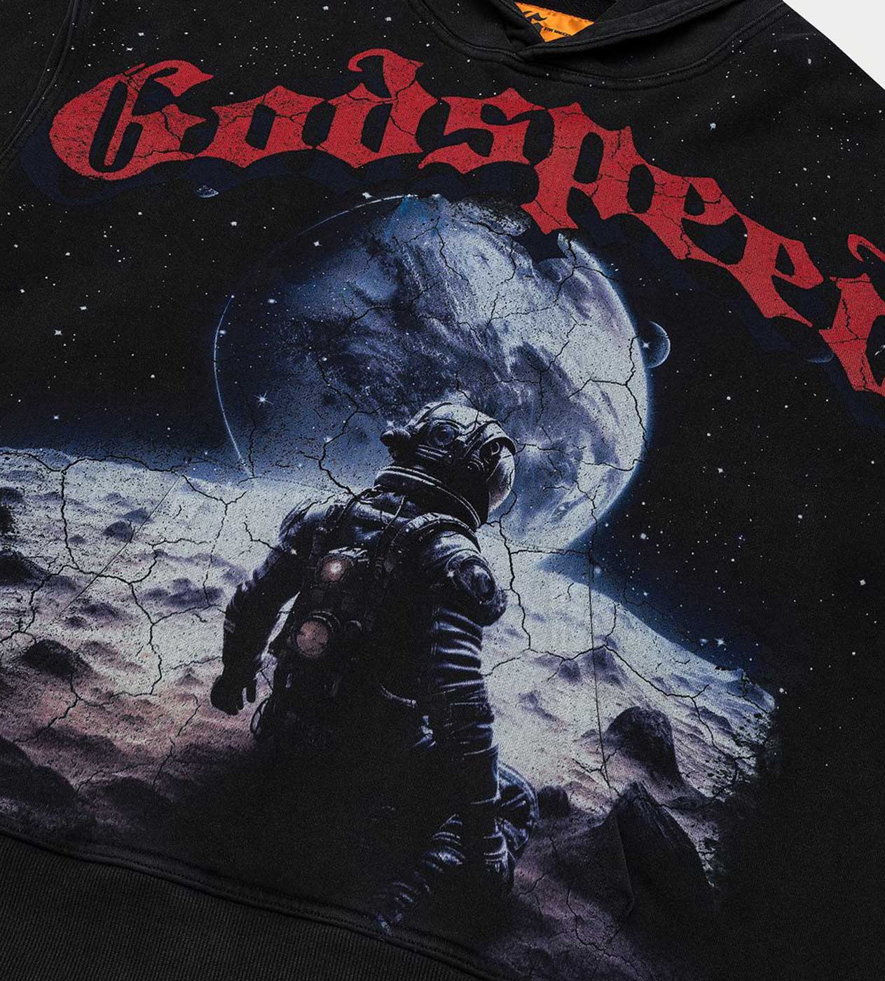 Godspeed No Looking Back Hoodie Black/Red - Image 3