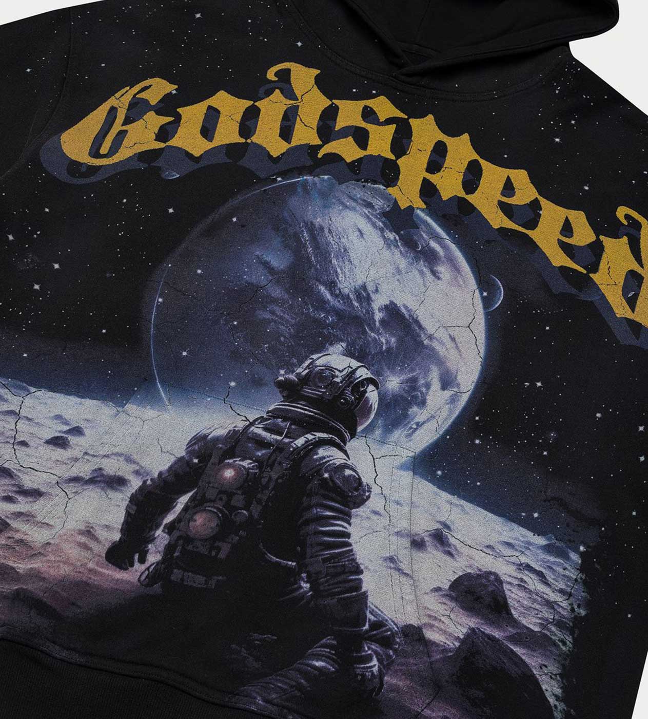 Godspeed No Looking Back Hoodie Black/Yellow - Image 3
