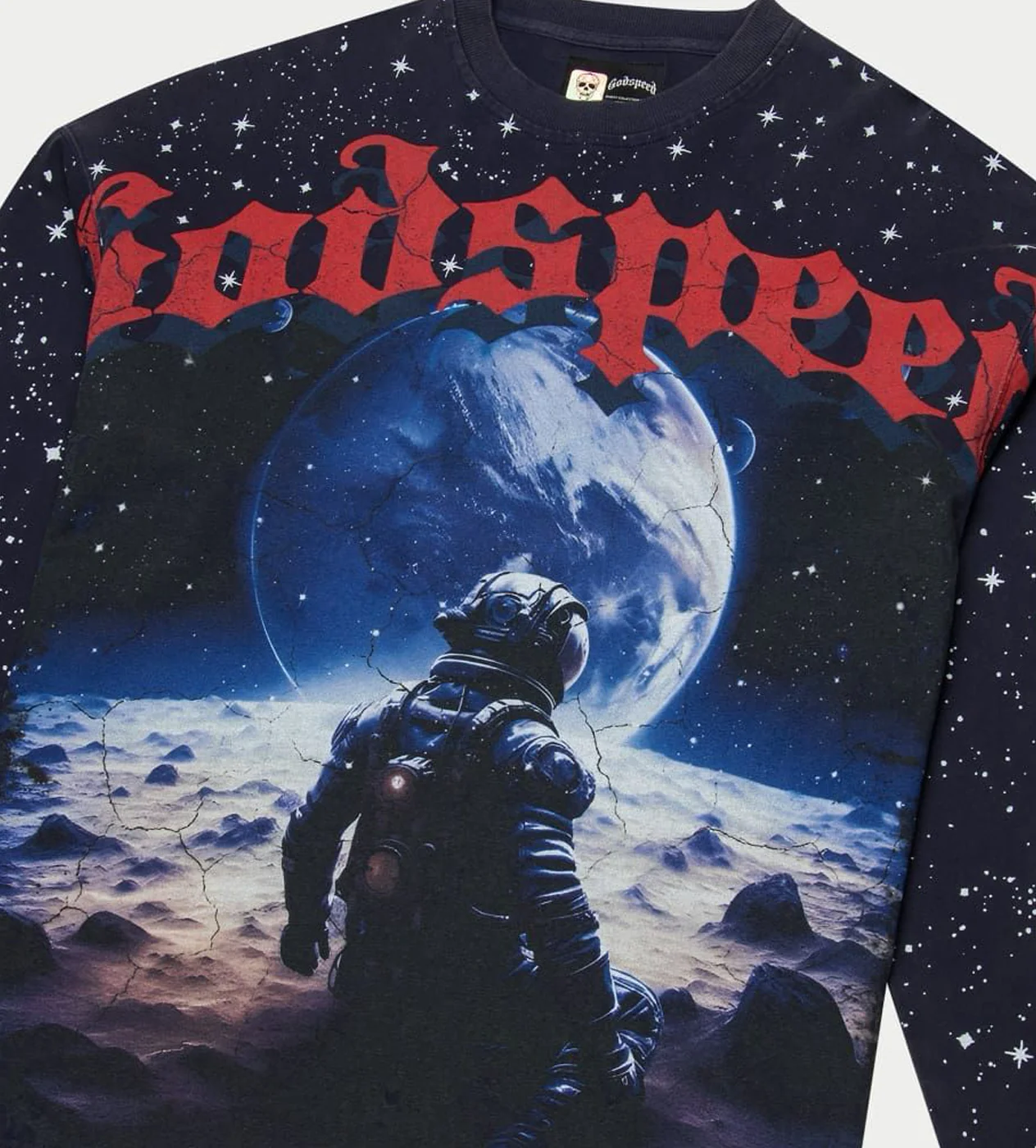 Godspeed No Looking Back L/S Tee Navy - Image 3