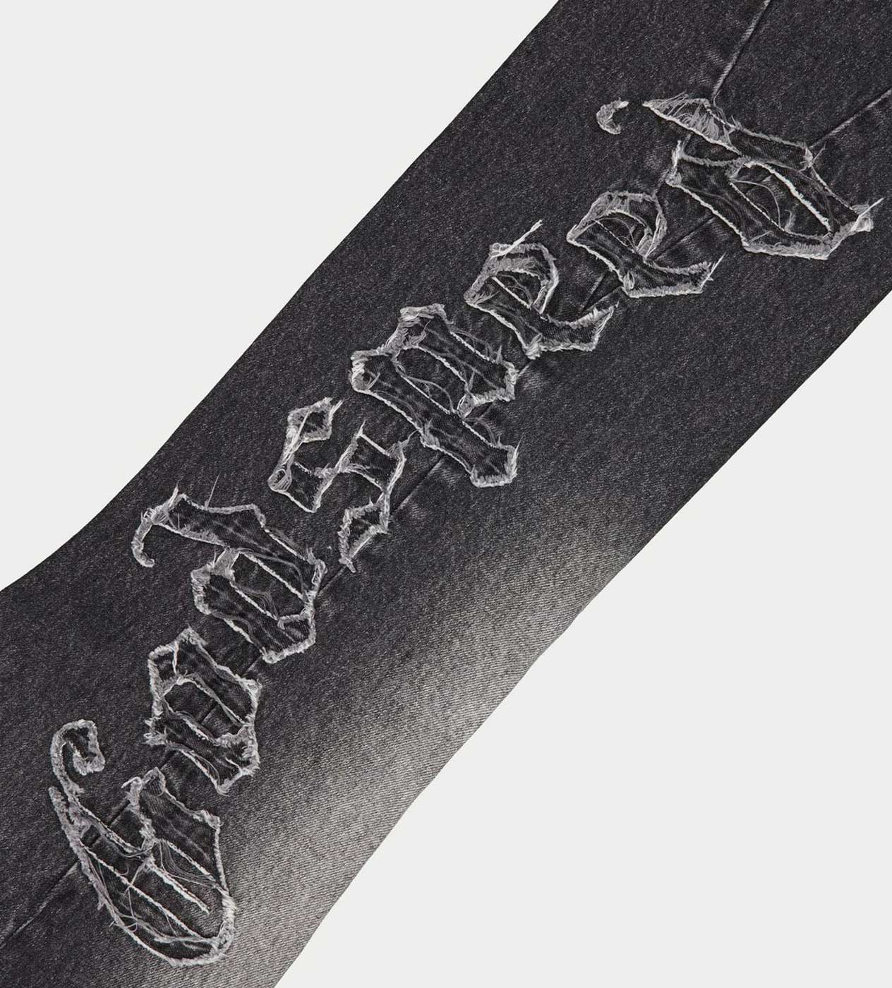 Godspeed OG Logo Flared Denim Stitched Grey Wash - Image 3