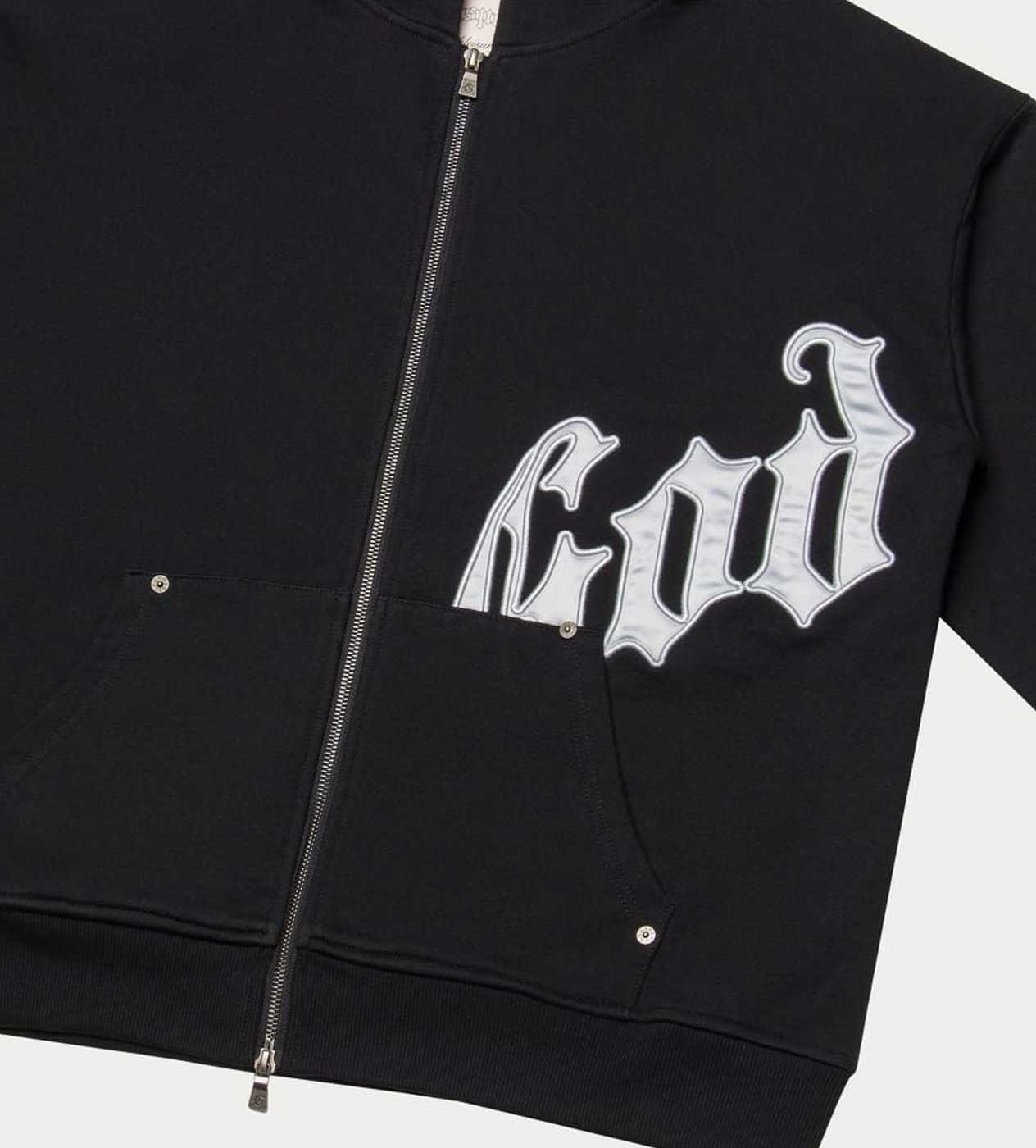 Godspeed OG Logo Sweatsuit V2 Black/Silver Satin - Image 4