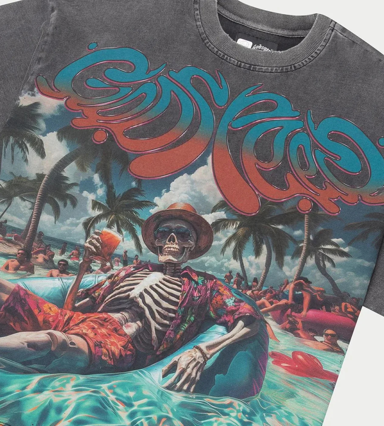 Godspeed Pool Party Tee Washed Grey - Image 3