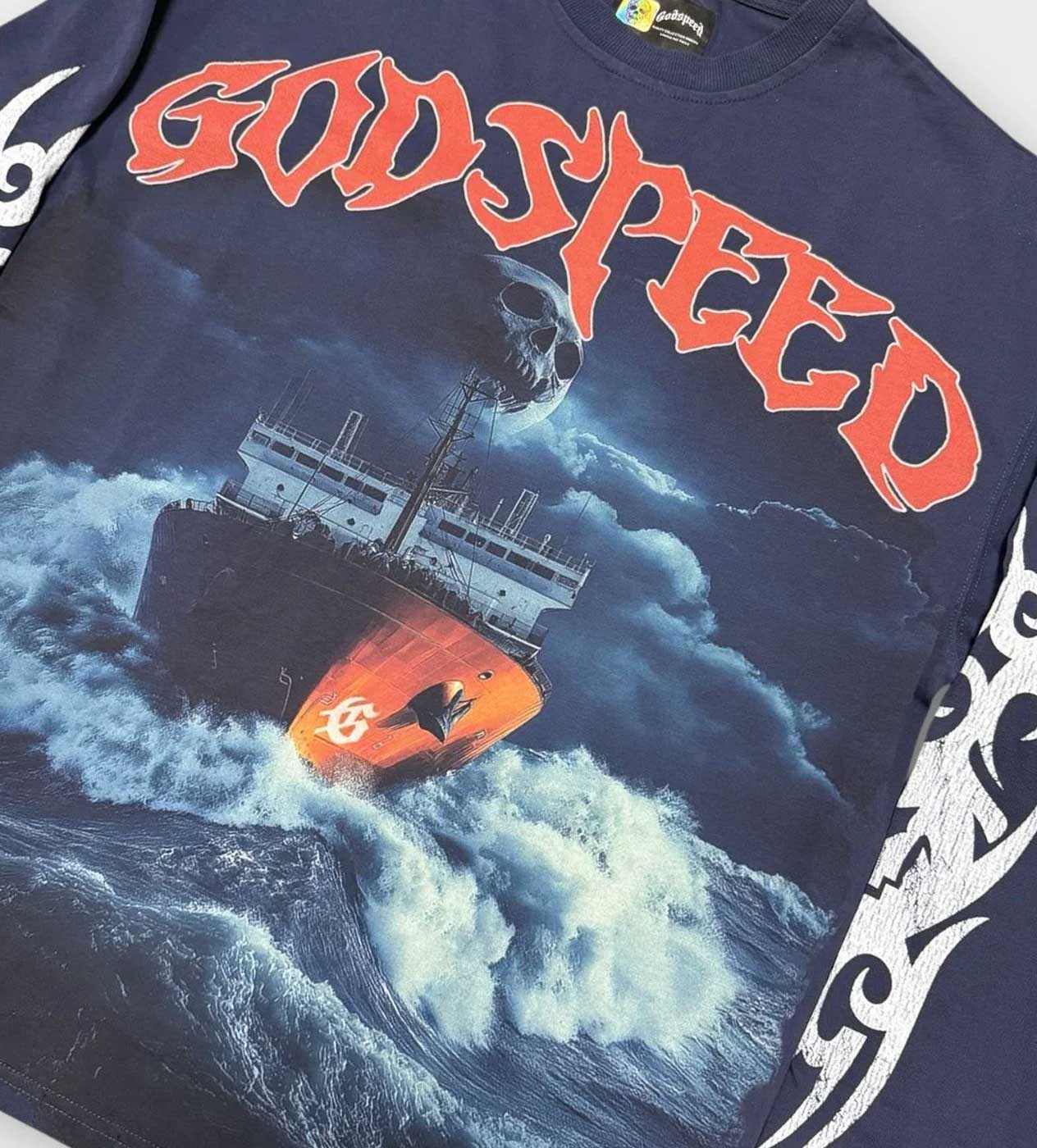 Godspeed Sea Sick L/S Tee Navy - Image 3