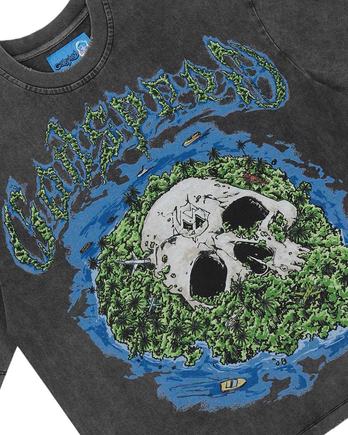 Godspeed Skull Island II Tee Grey Wash - Image 3