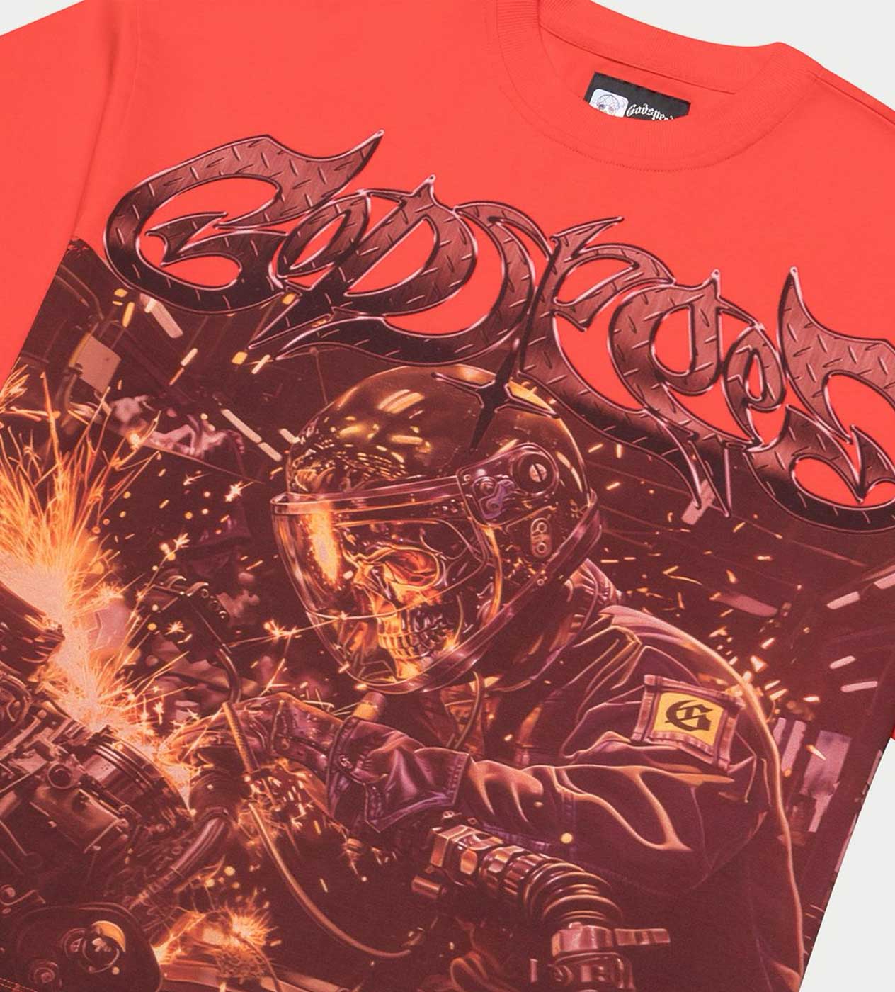Godspeed Steel Sharpens Steel Tee Red - Image 3