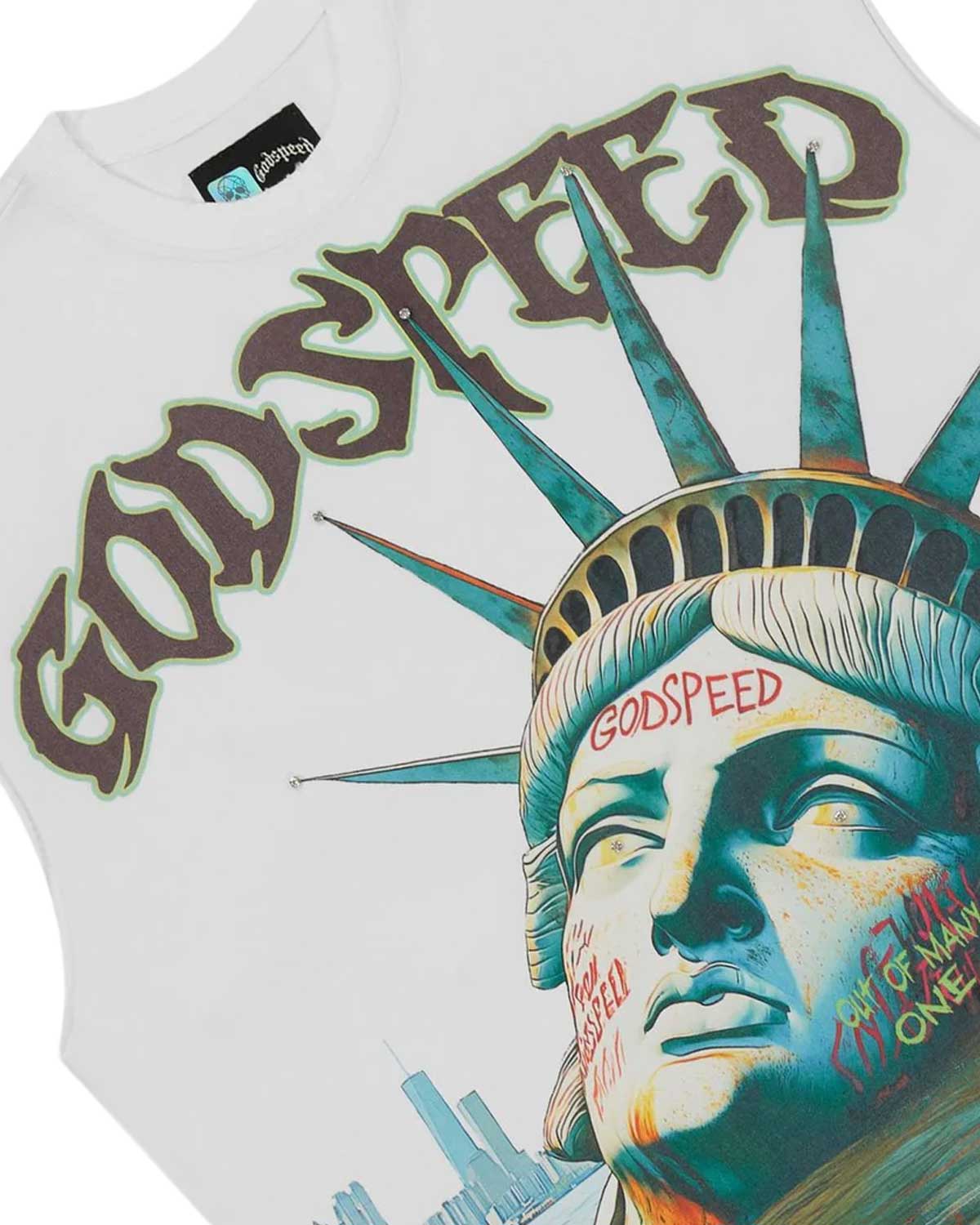 Godspeed Sunken Liberty Sleeveless Tee White - Image 3