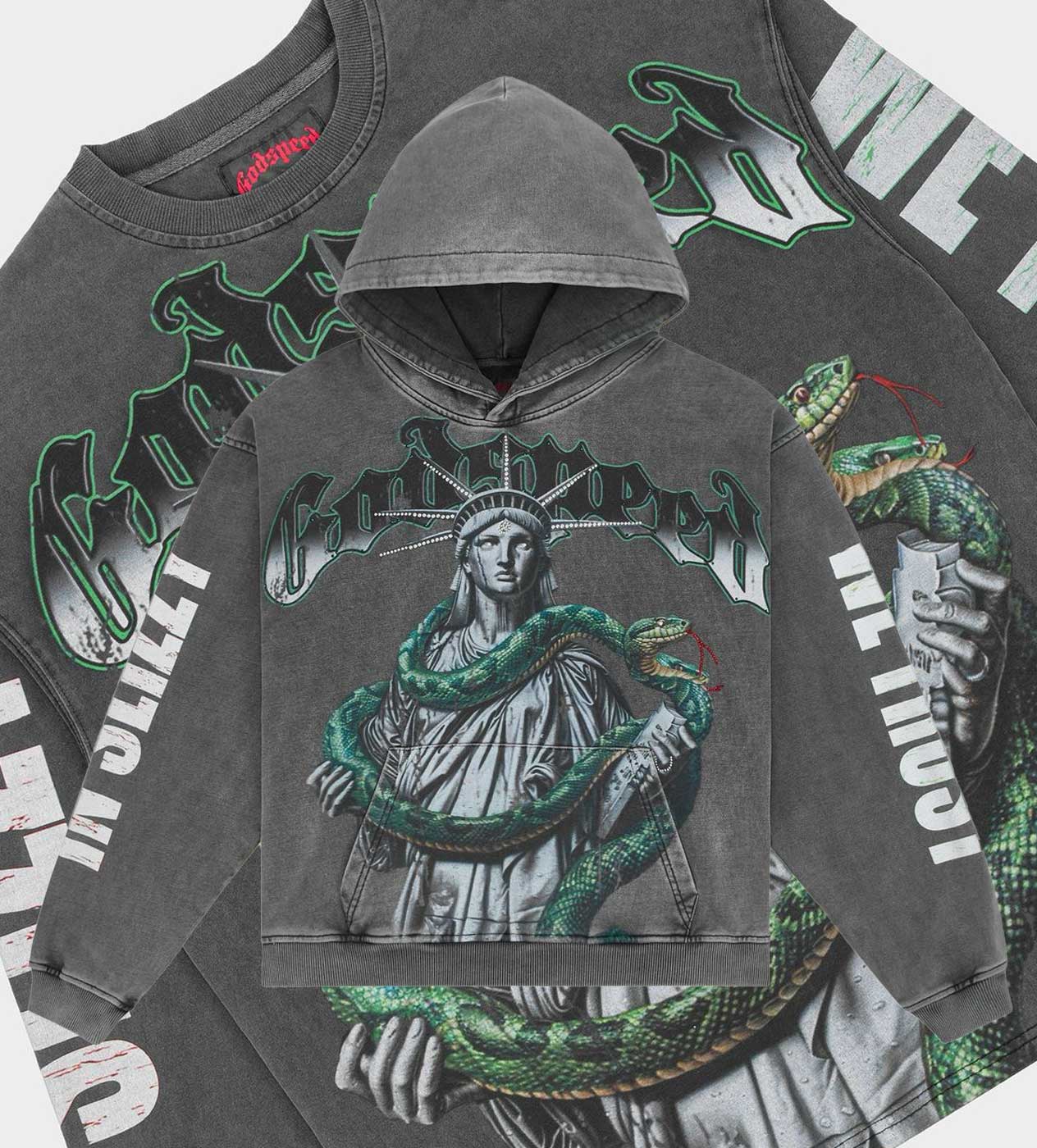 Godspeed Top 5 Slizzy L/S Tee Grey Wash - Image 3