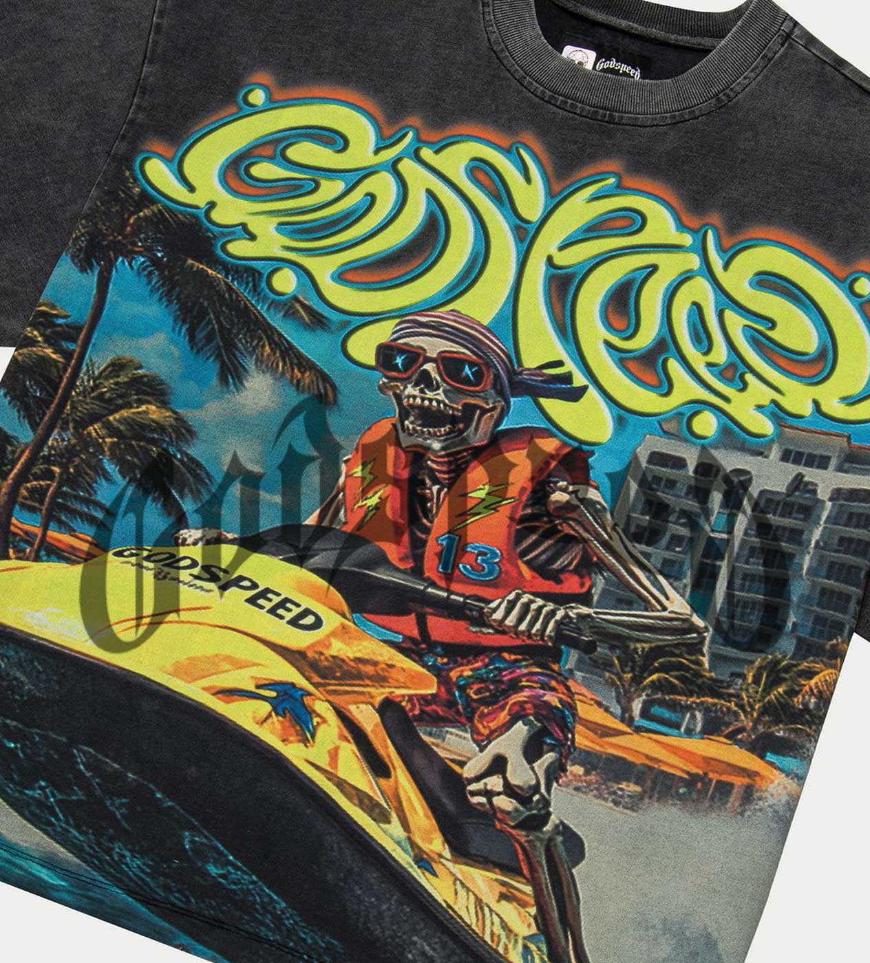 Godspeed Wave Runner Tee Grey Wash - Image 3