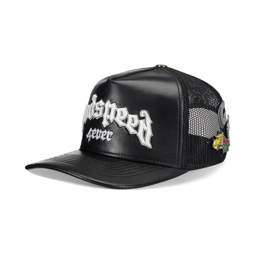 Godspeed Forever Black Leather Trucker Hat - Image 2