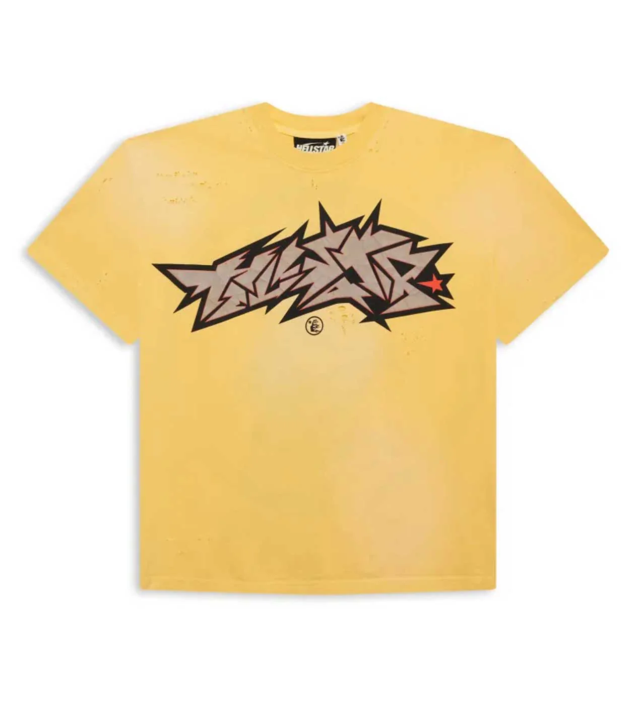 Hellstar Cracked Logo Distress Tee Yellow - Image 2