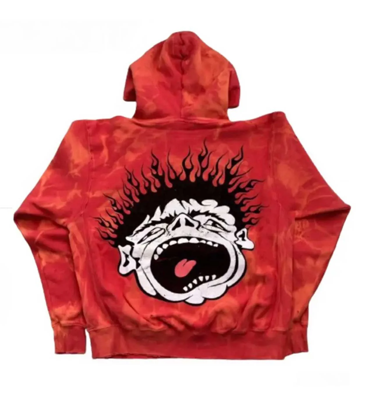 Hellstar *Unreleased* Records Tie Dye Red Hoodie - Image 2