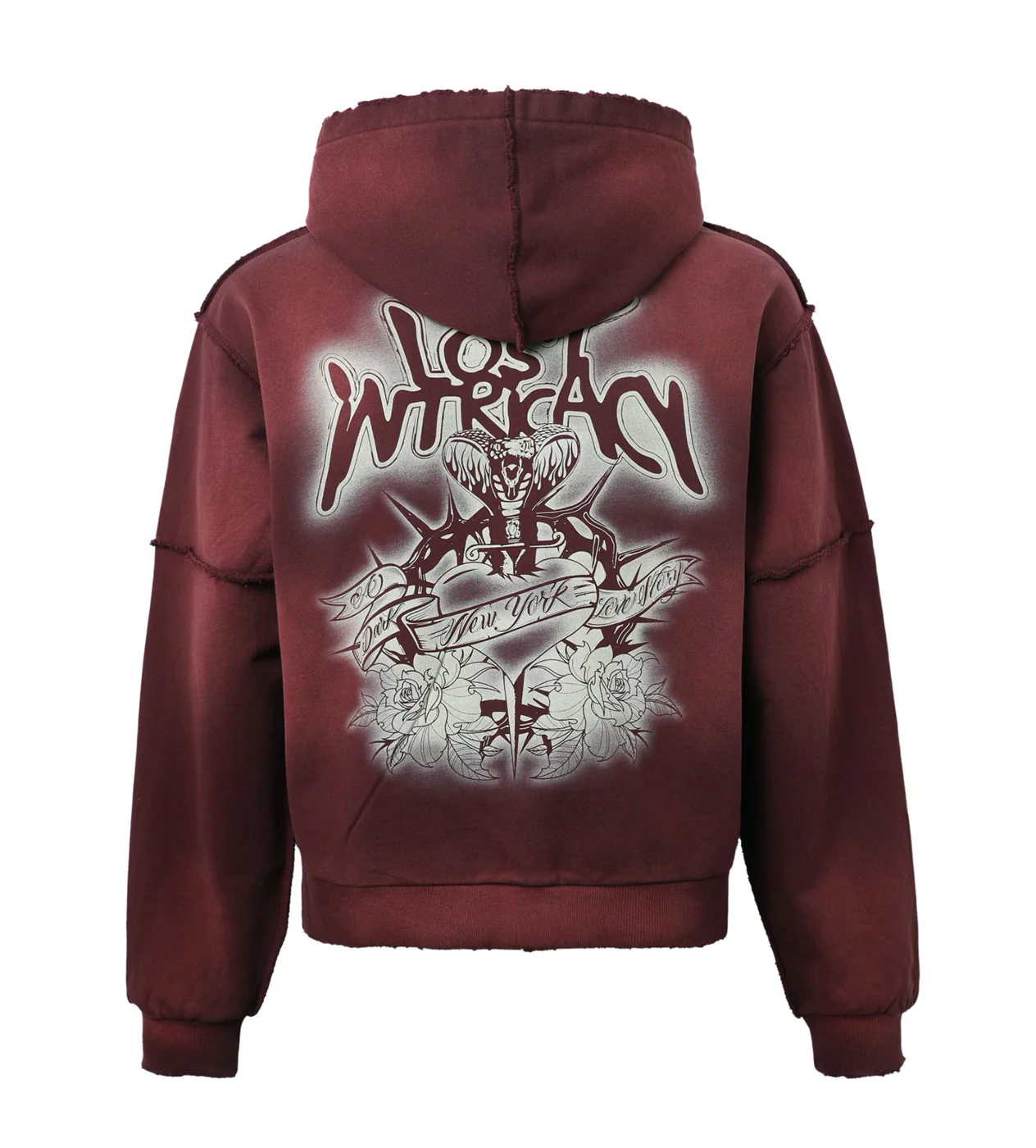 Lost Intricacy Man Hoodie Burgundy - Image 2