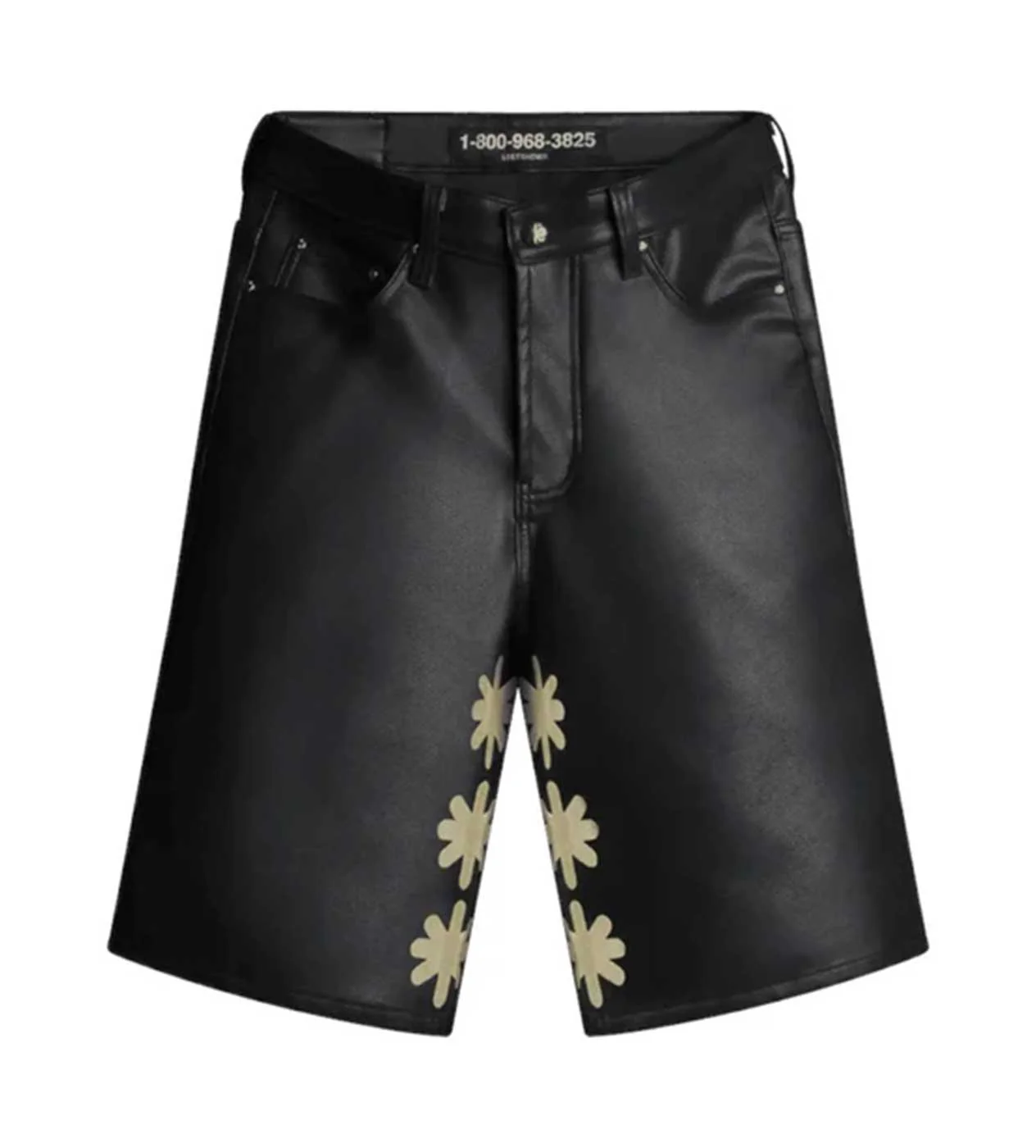 Lost Shdws Leather Shorts Black/Bone