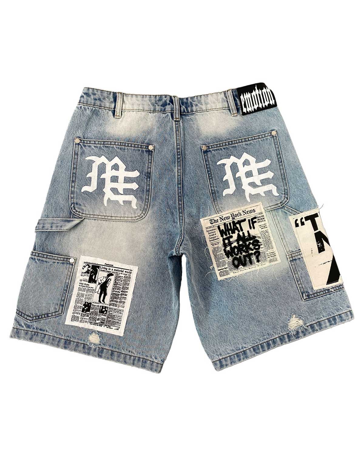 Mixed Emotions AI Denim Shorts Blue - Image 2