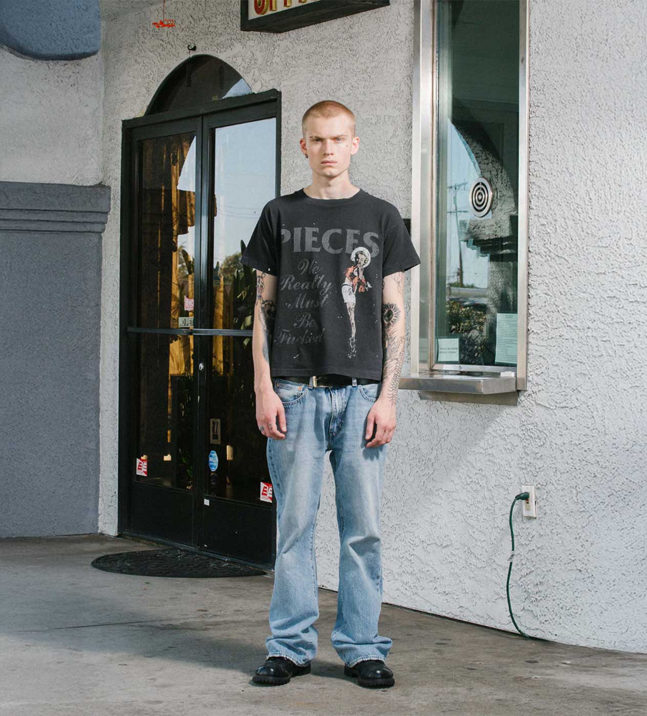 Pieces F***ed Tee Vintage Black - Image 5