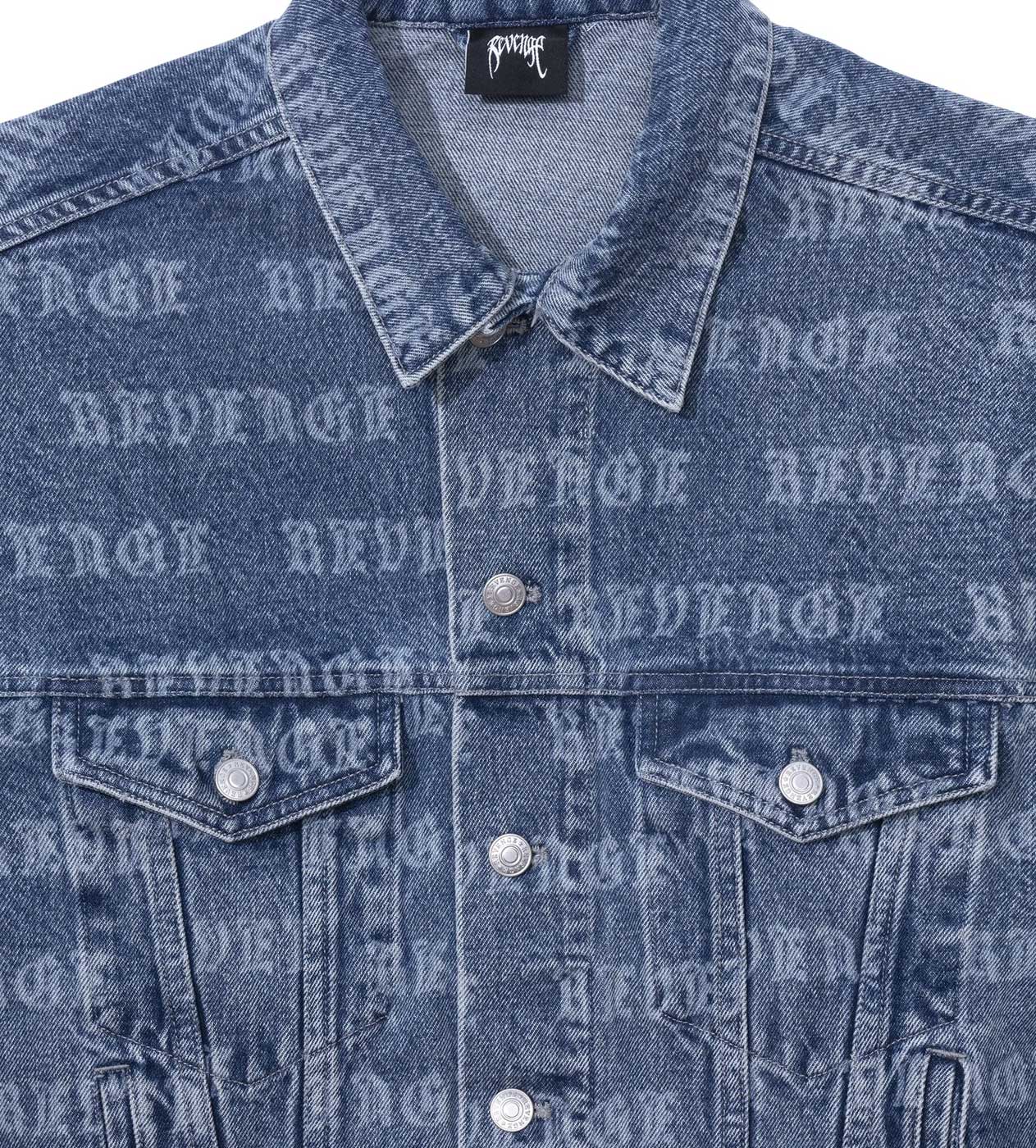 Revenge All Over Denim Jacket Indigo - Image 3