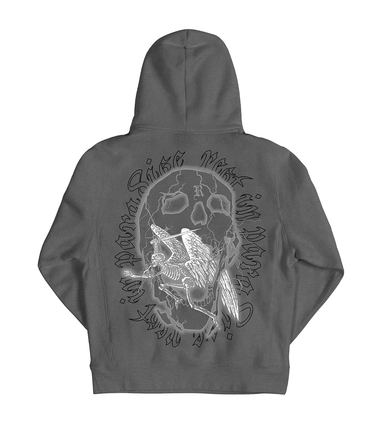 Revenge Skeleton Angel Hoodie Vintage Black - Image 2